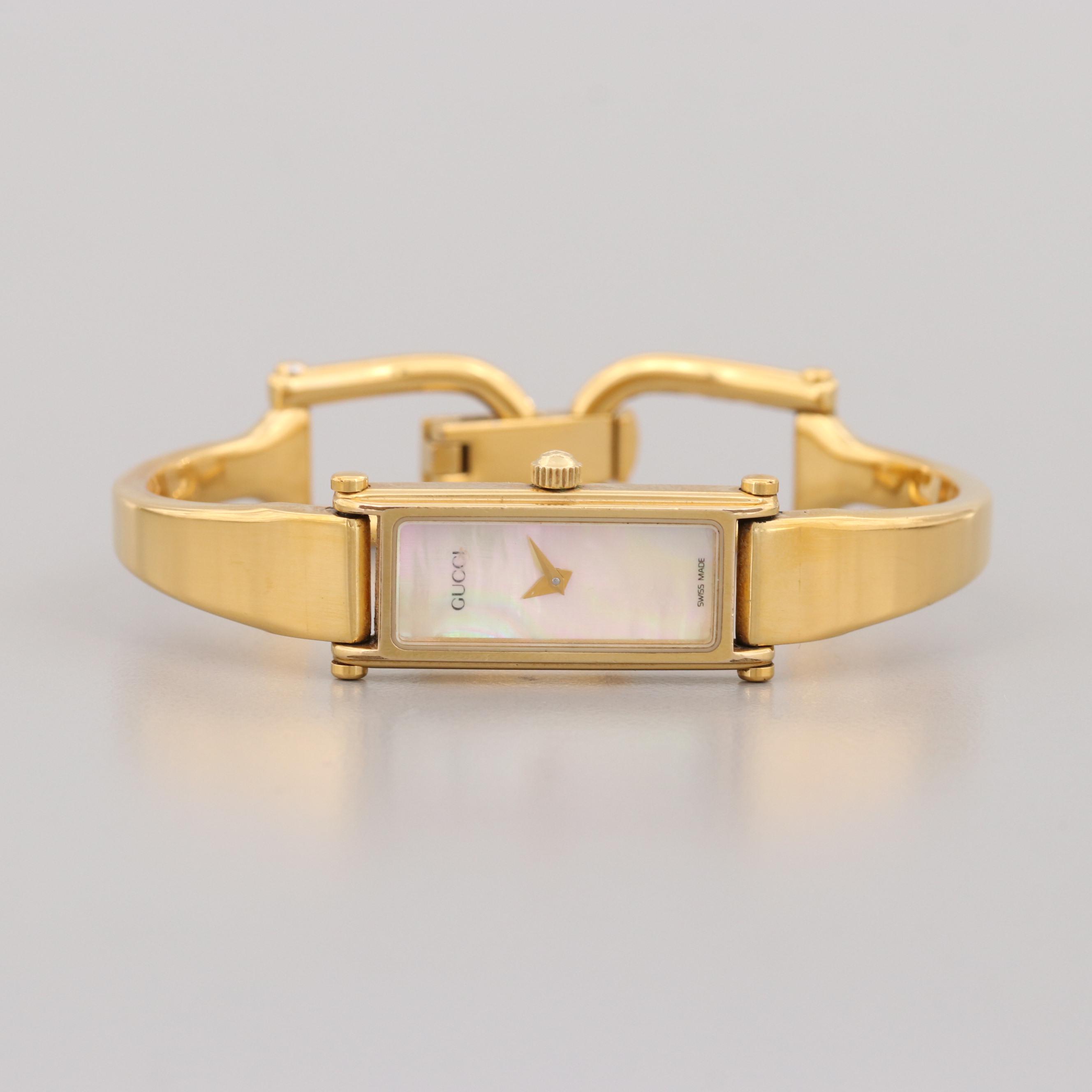 Gucci 1500L Stainless Steel Watch With Mother of Pearl Dial