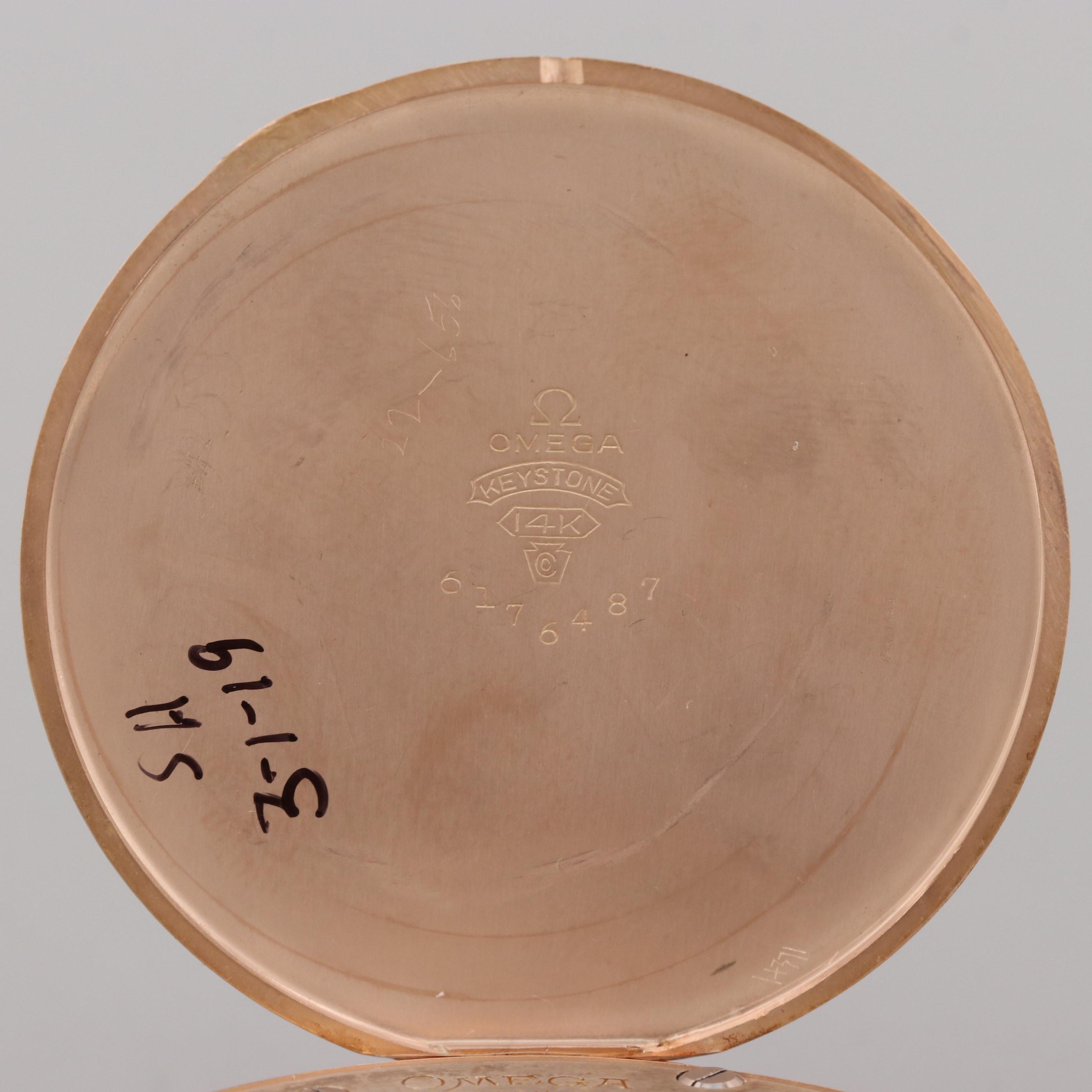 Vintage Omega For Tiffany & Co. 14K Gold Open Face Pocket Watch