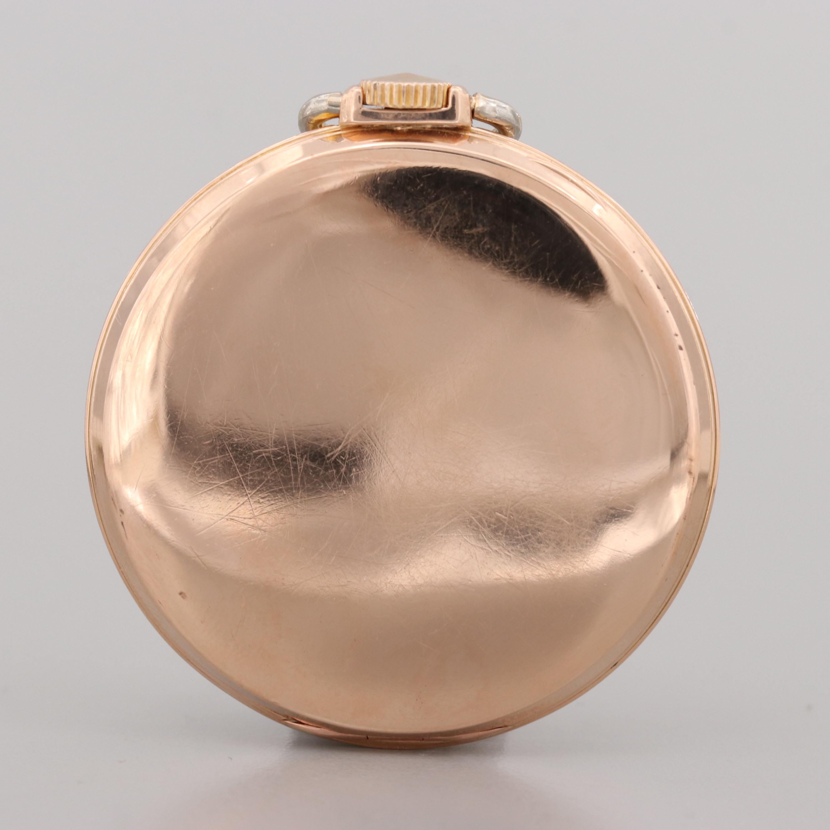 Vintage Omega For Tiffany & Co. 14K Gold Open Face Pocket Watch