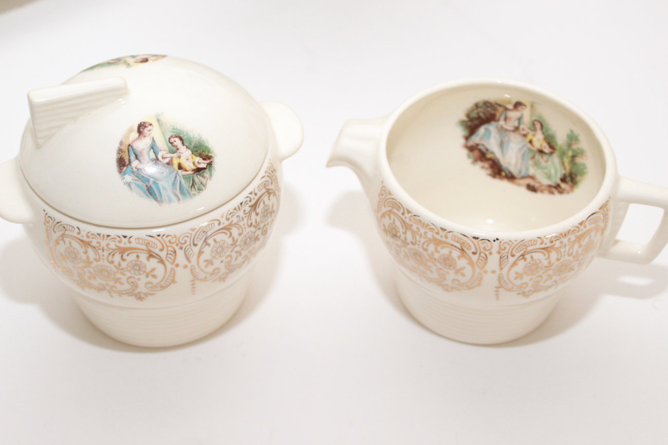 American Limoges 22K Gold "China d'Or" Dinnerware, 1940s