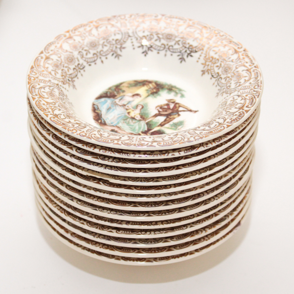 American Limoges 22K Gold "China d'Or" Dinnerware, 1940s