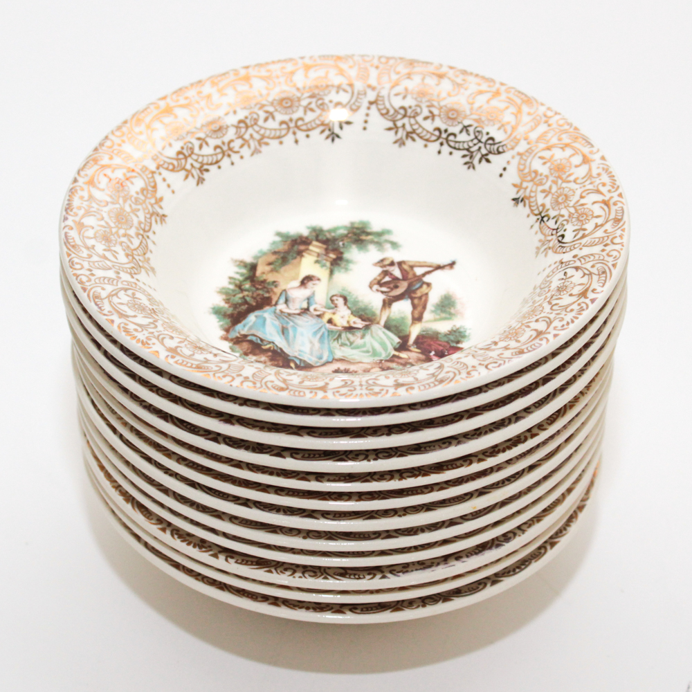 American Limoges 22K Gold "China d'Or" Dinnerware, 1940s