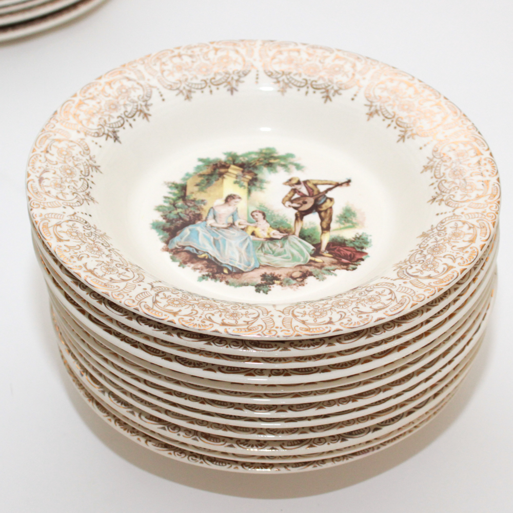 American Limoges 22K Gold "China d'Or" Dinnerware, 1940s