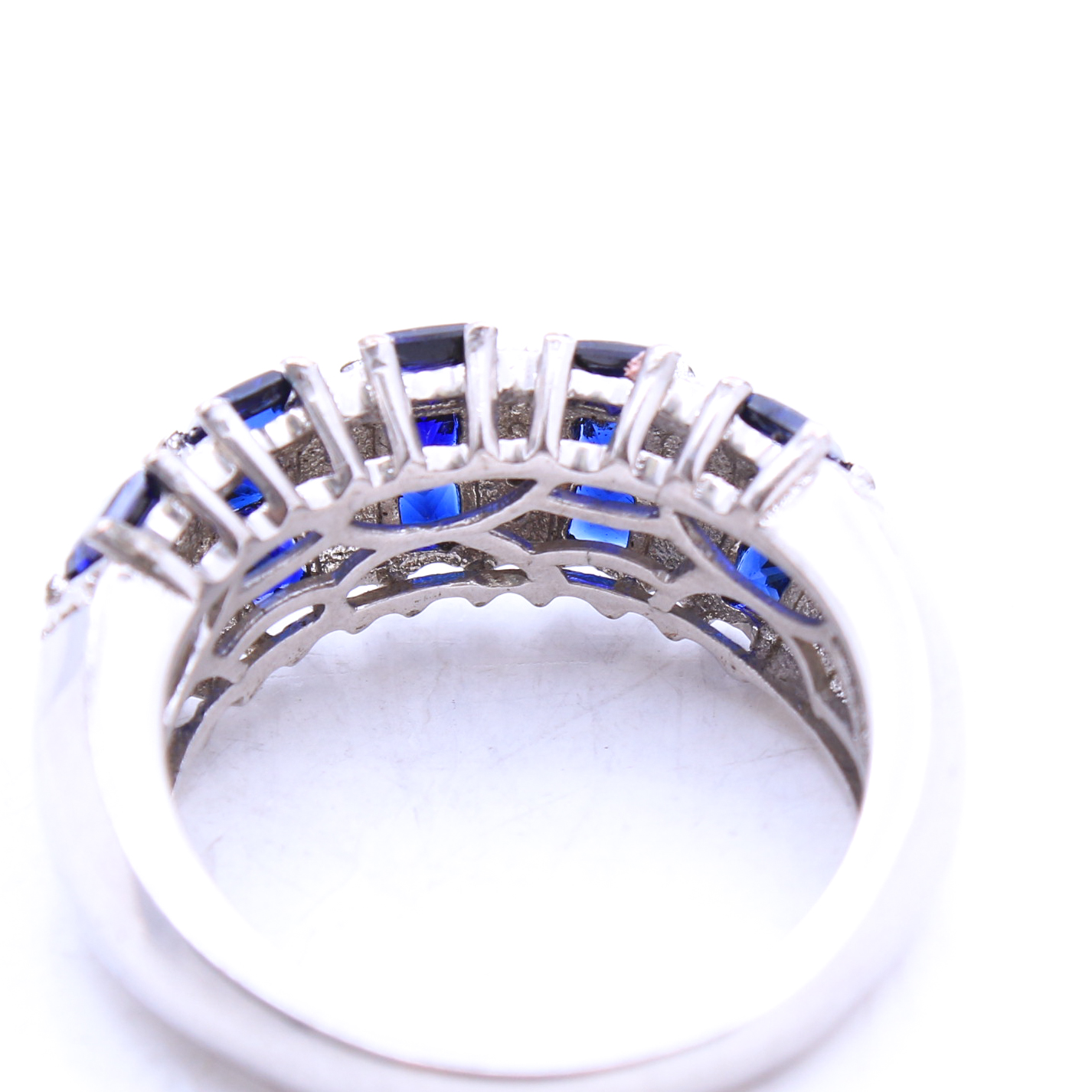 Karis Sterling Silver Synthetic Sapphire Ring