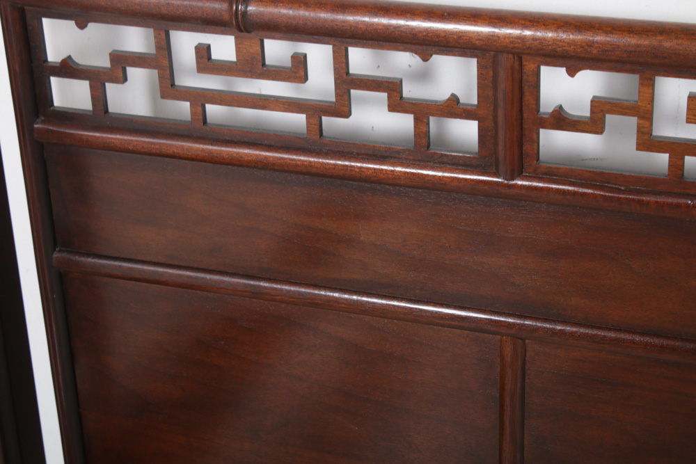 Chinese Wooden Queen Size Canopy Bed, Mid-Century