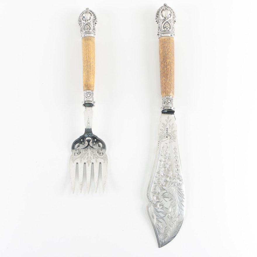 Harrison Brothers & Howson Silver Plate Fish Servers, Late 19th/ Early 20th