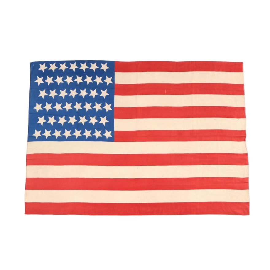 American Printed Silk Forty-Five Star Flag, 1896-1908