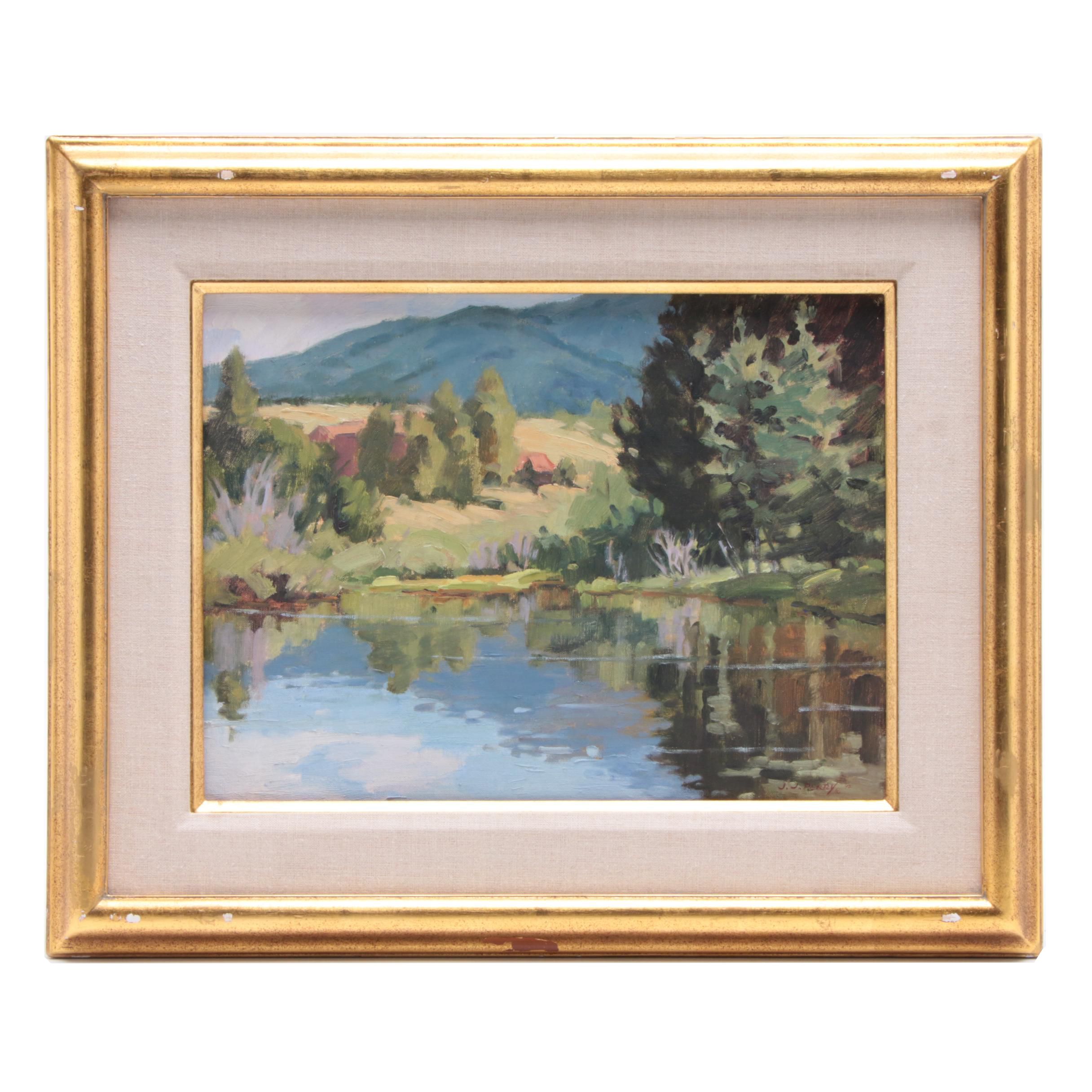 Jean J. Perry Oil Painting of Landscape