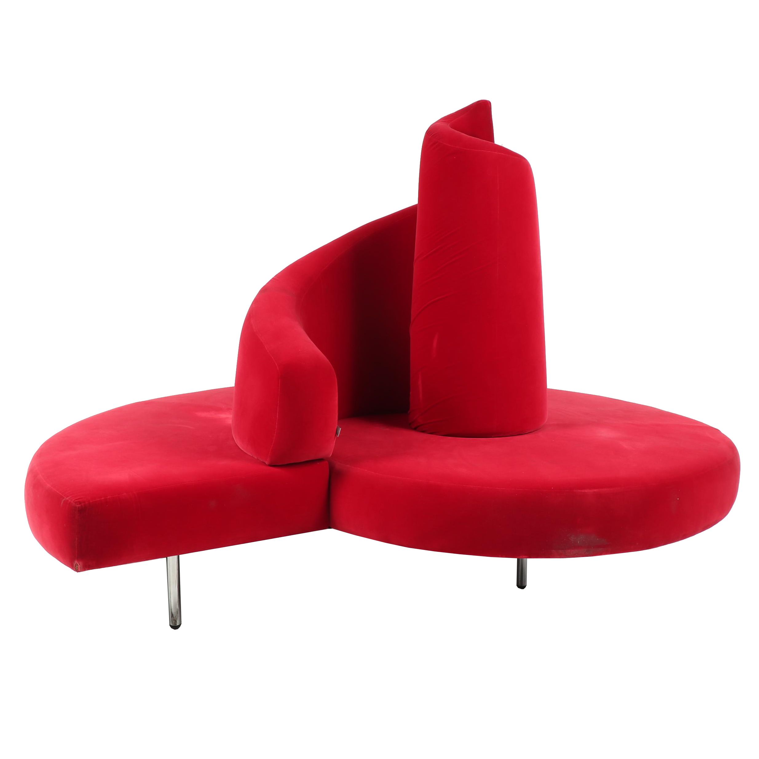 Edra "Tatlin" Sofa by Mario Cananzi and Roberto Semprini in Velvet, 1980s