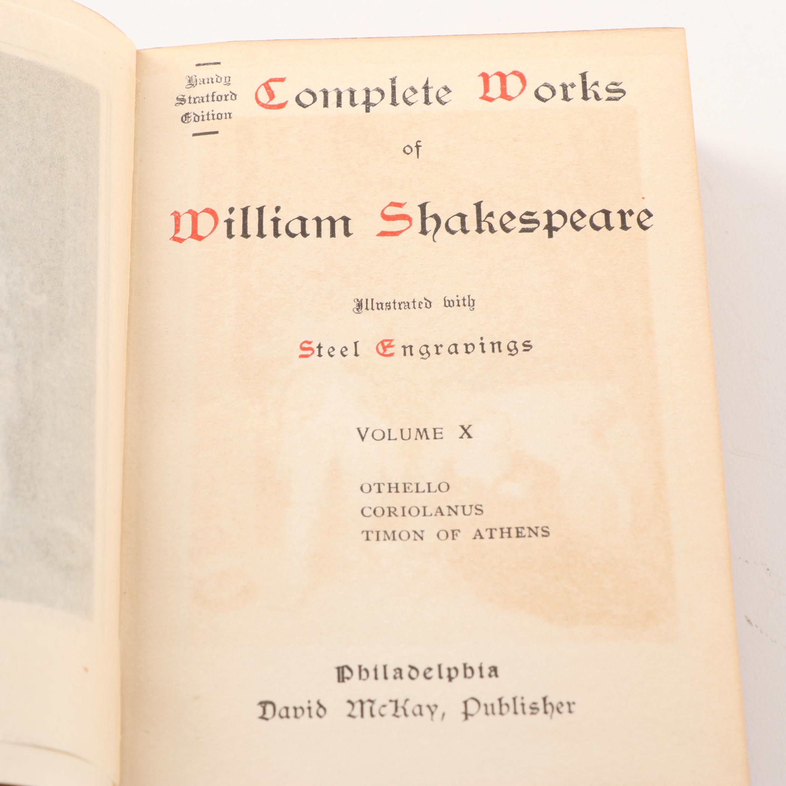 "Complete Works of William Shakespeare" 11 Volume Set, Handy Stratford Edition