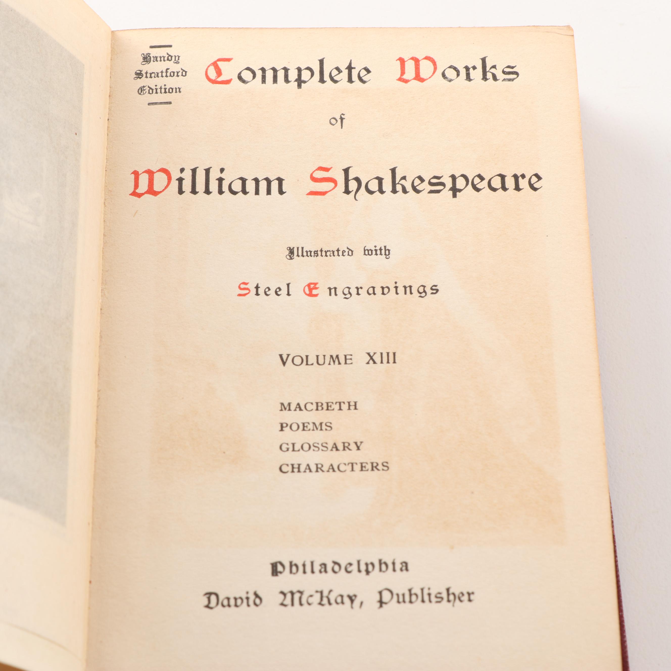 "Complete Works of William Shakespeare" 11 Volume Set, Handy Stratford Edition
