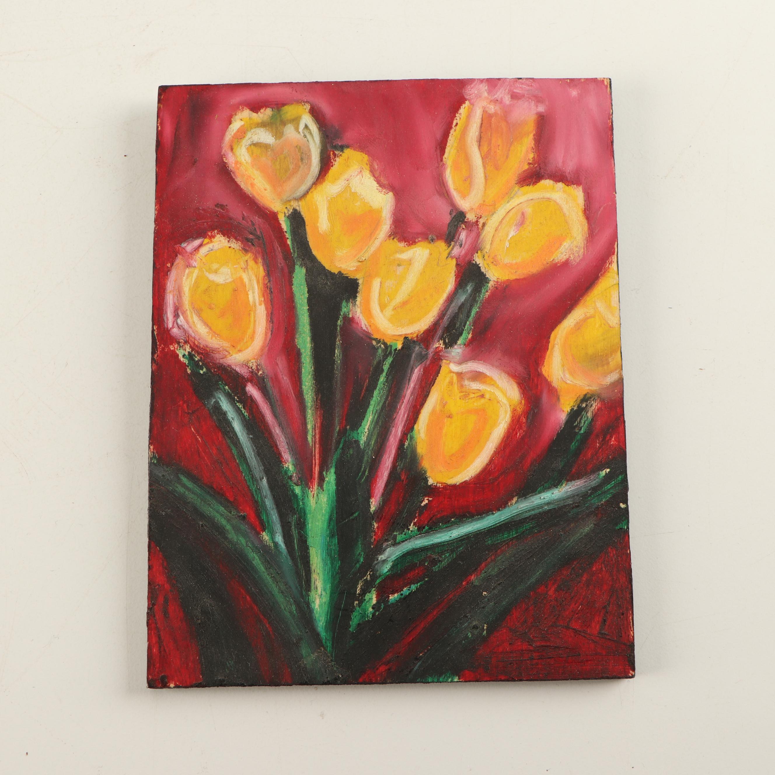 Tole Painted Pitcher with Vintage and Hand Crafted Decor