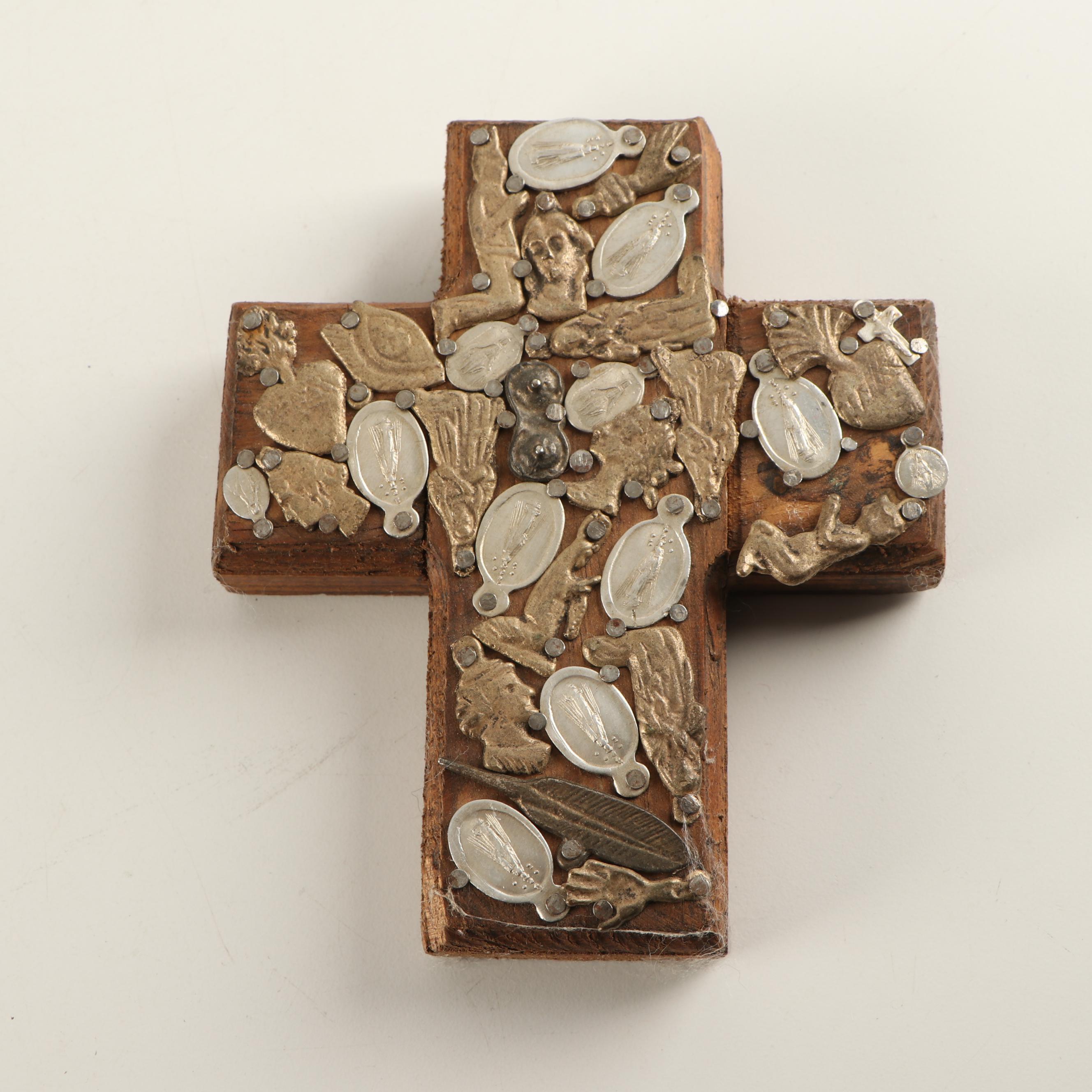 Tole Painted Pitcher with Vintage and Hand Crafted Decor