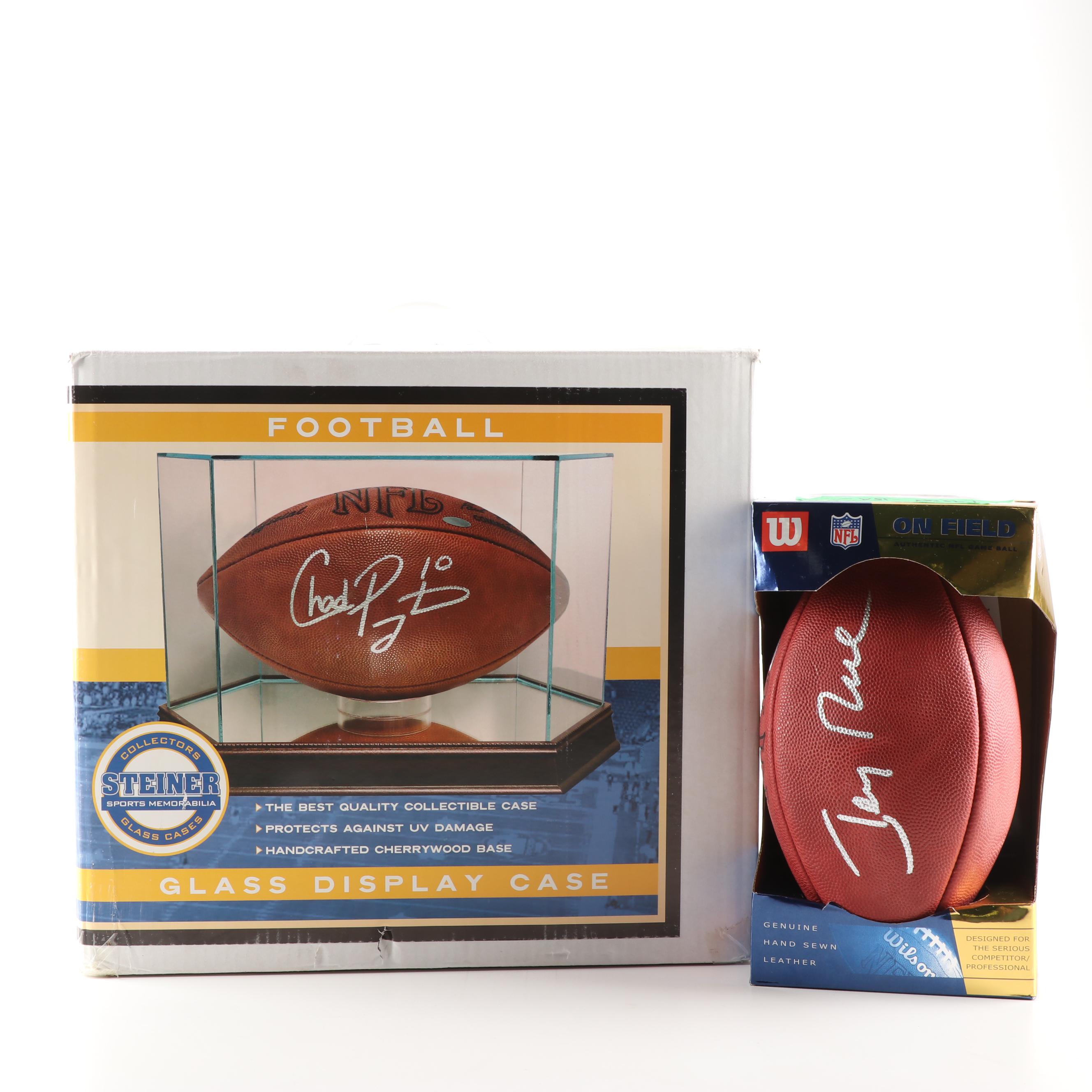 Jerry Rice Signed Wilson Football with Steiner Glass Display Case