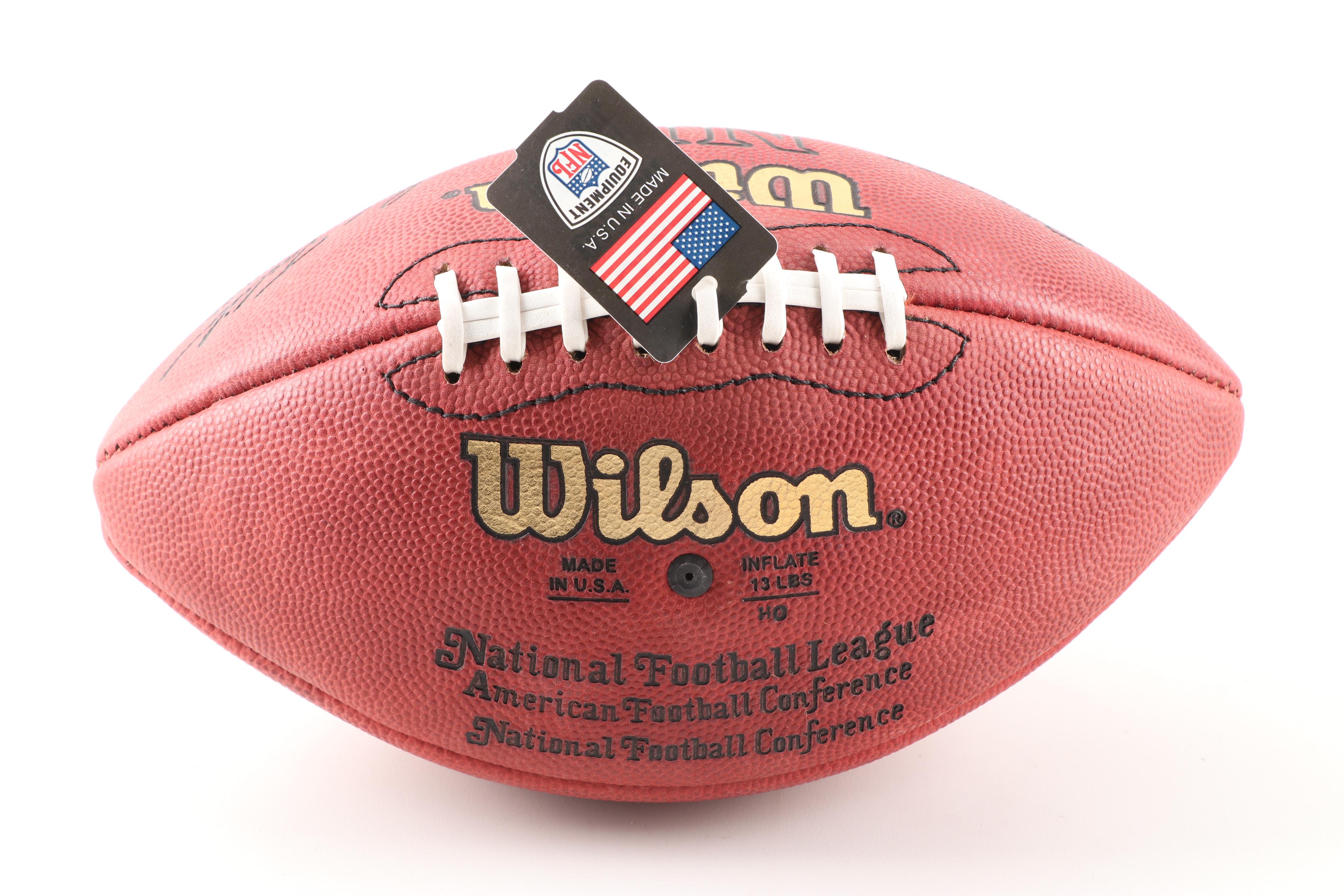 Jerry Rice Signed Wilson Football with Steiner Glass Display Case