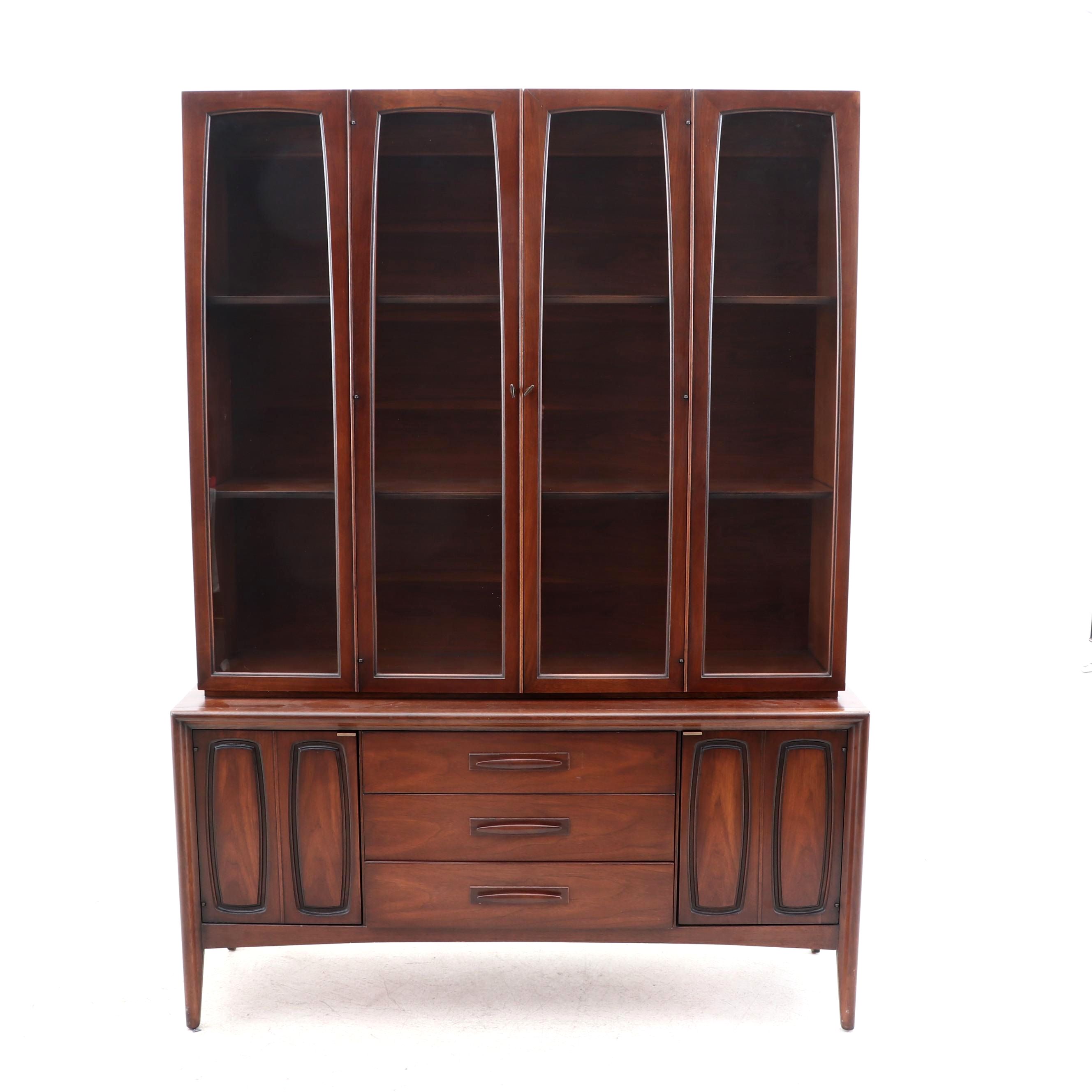 Mid Century Modern Broyhill "Emphasis" Walnut China Cabinet
