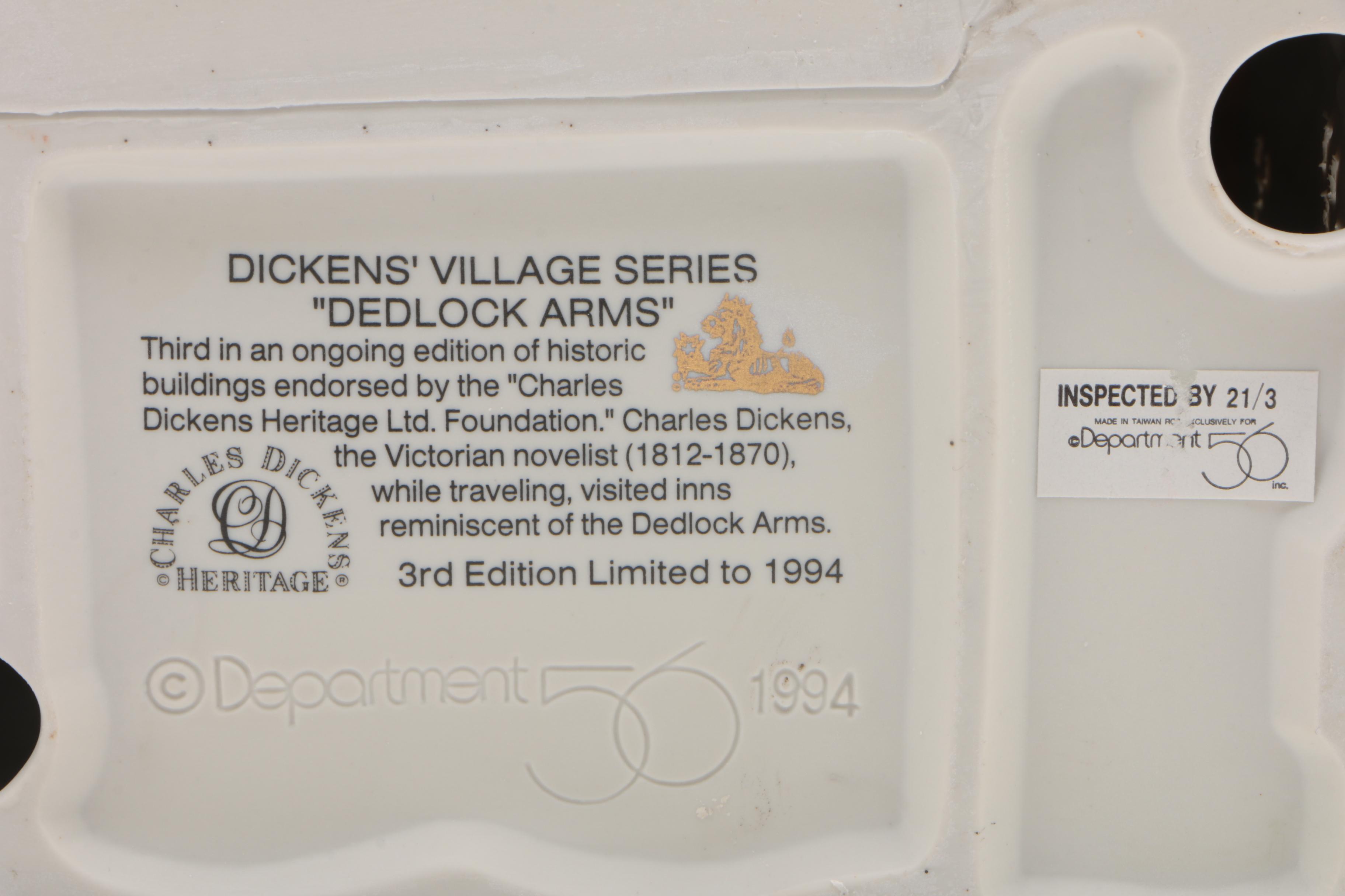 Limited Edition Department 56 "Dickens' Village" Series Buildings