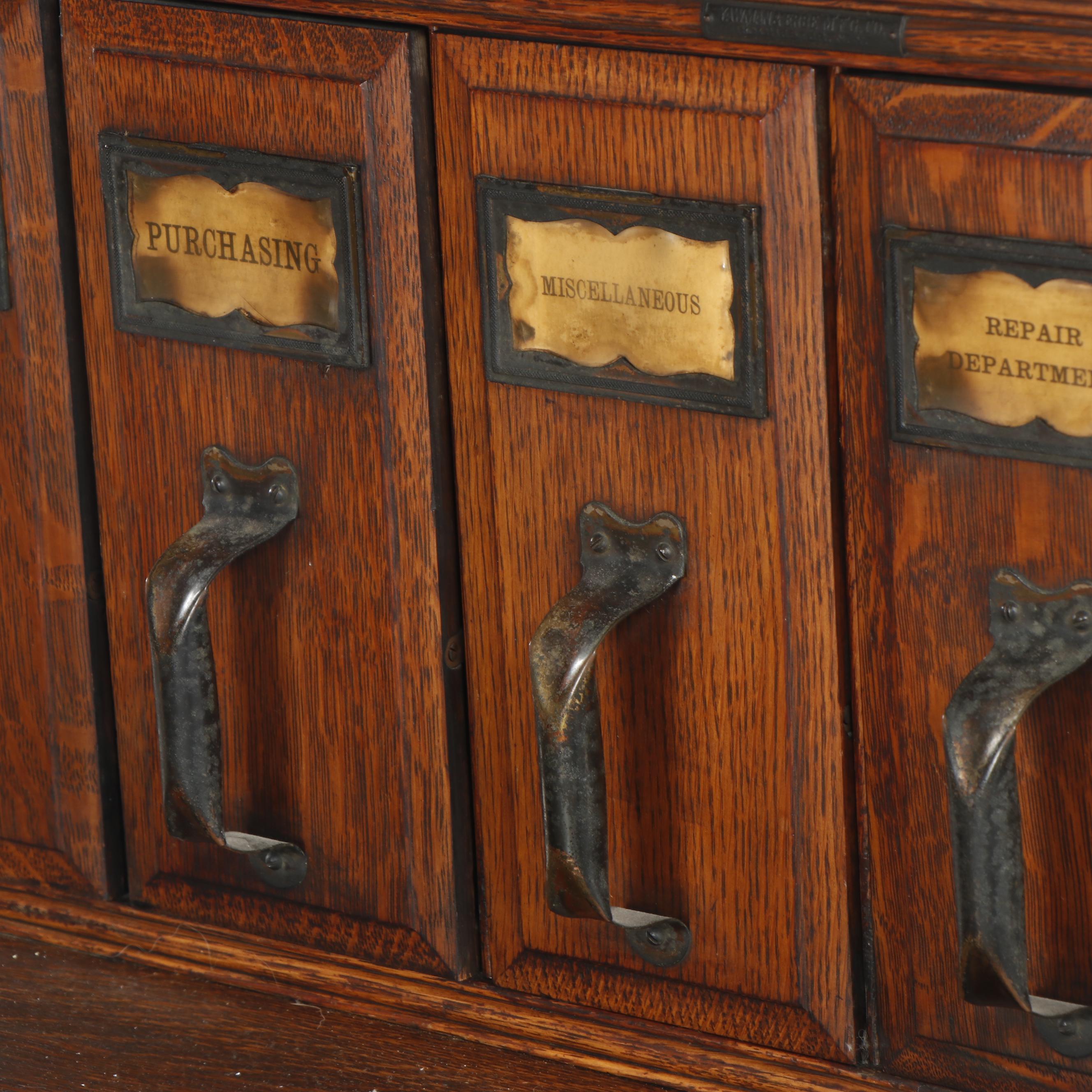 Antique Oak Office Filing Cabinet