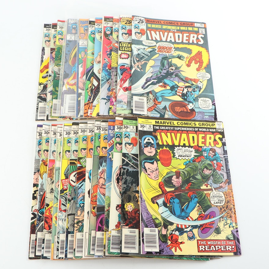 Bronze Aged Marvel Comics Group "The Invaders" Comic Books