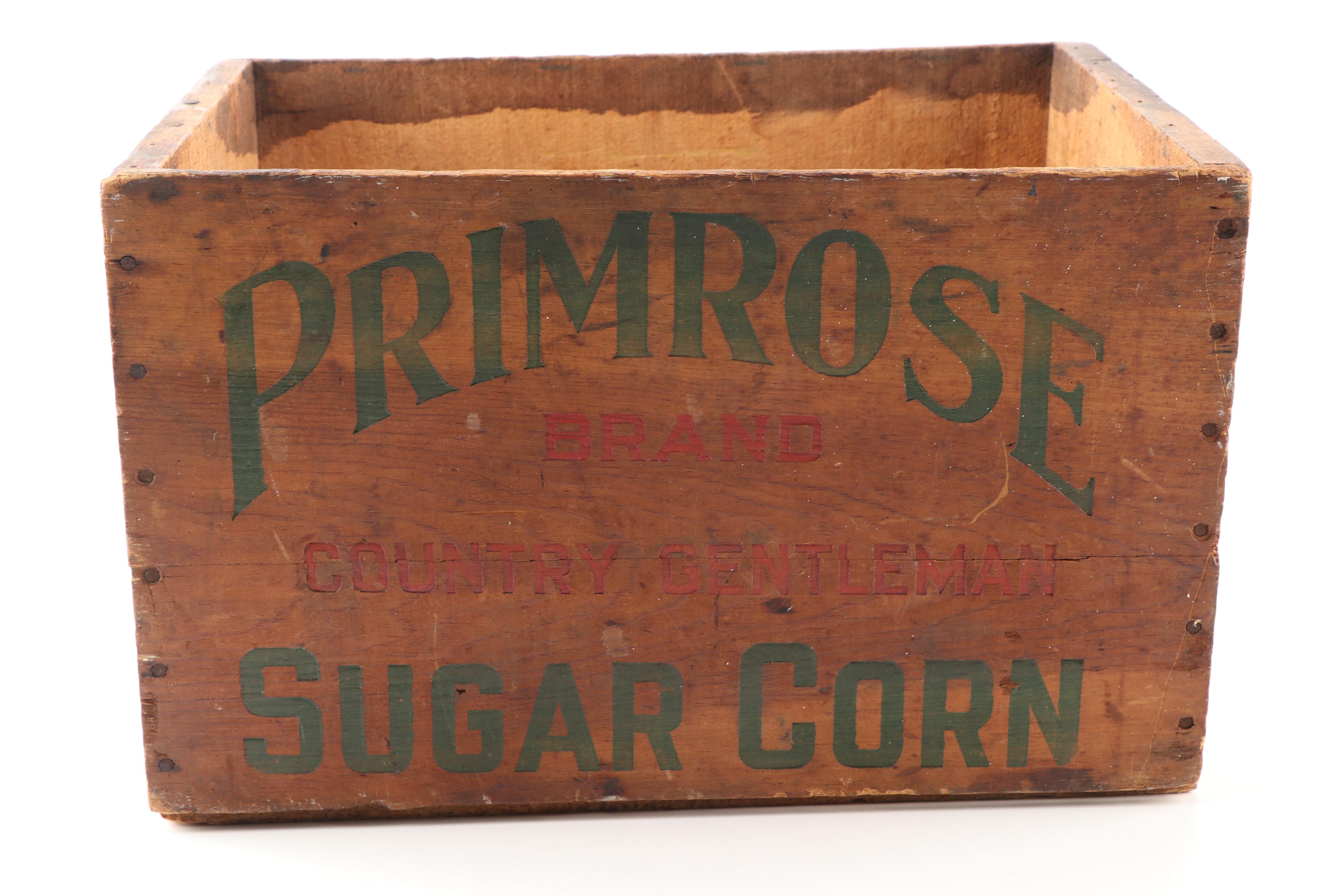 Primrose Sugar Corn Wooden Crate