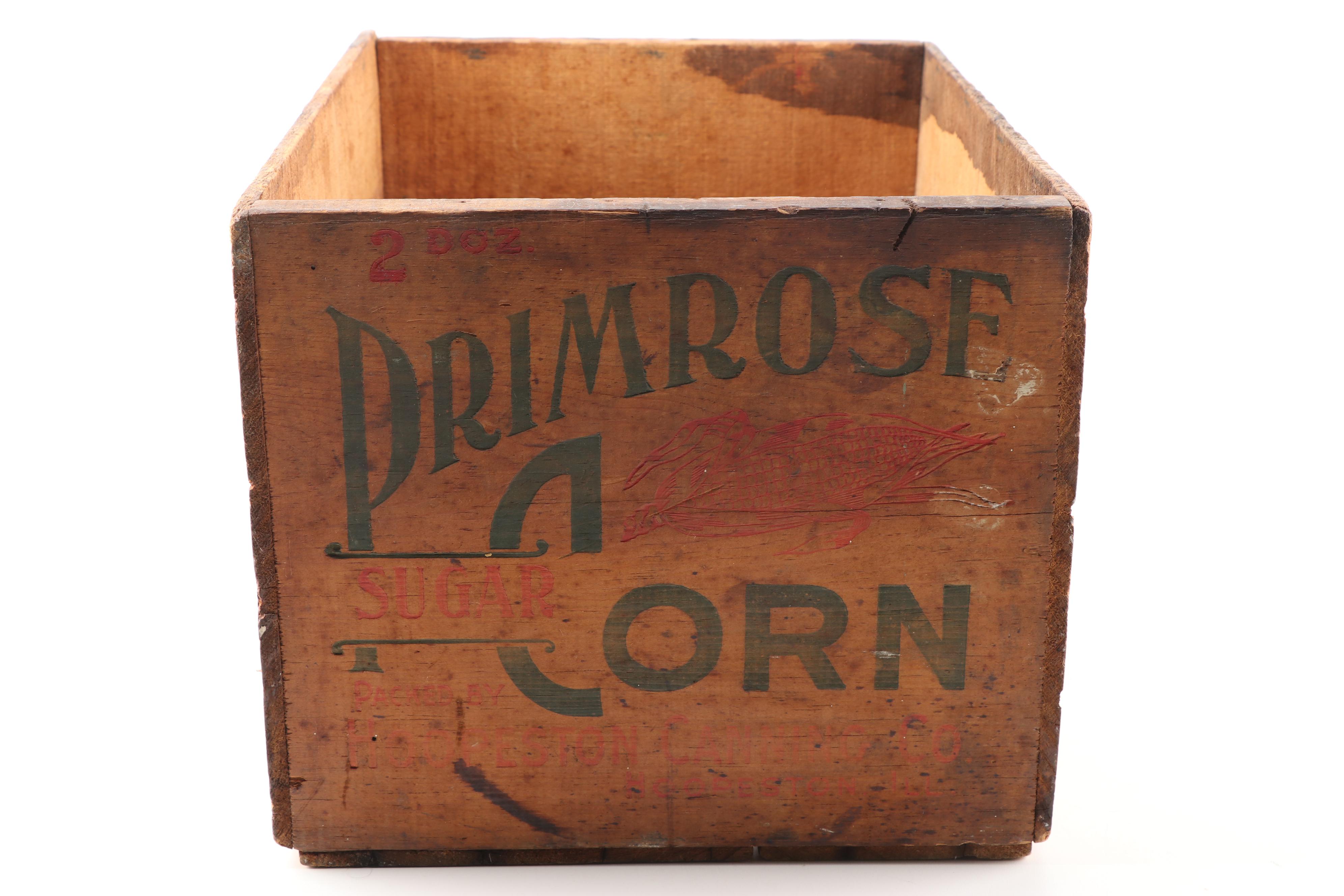 Primrose Sugar Corn Wooden Crate