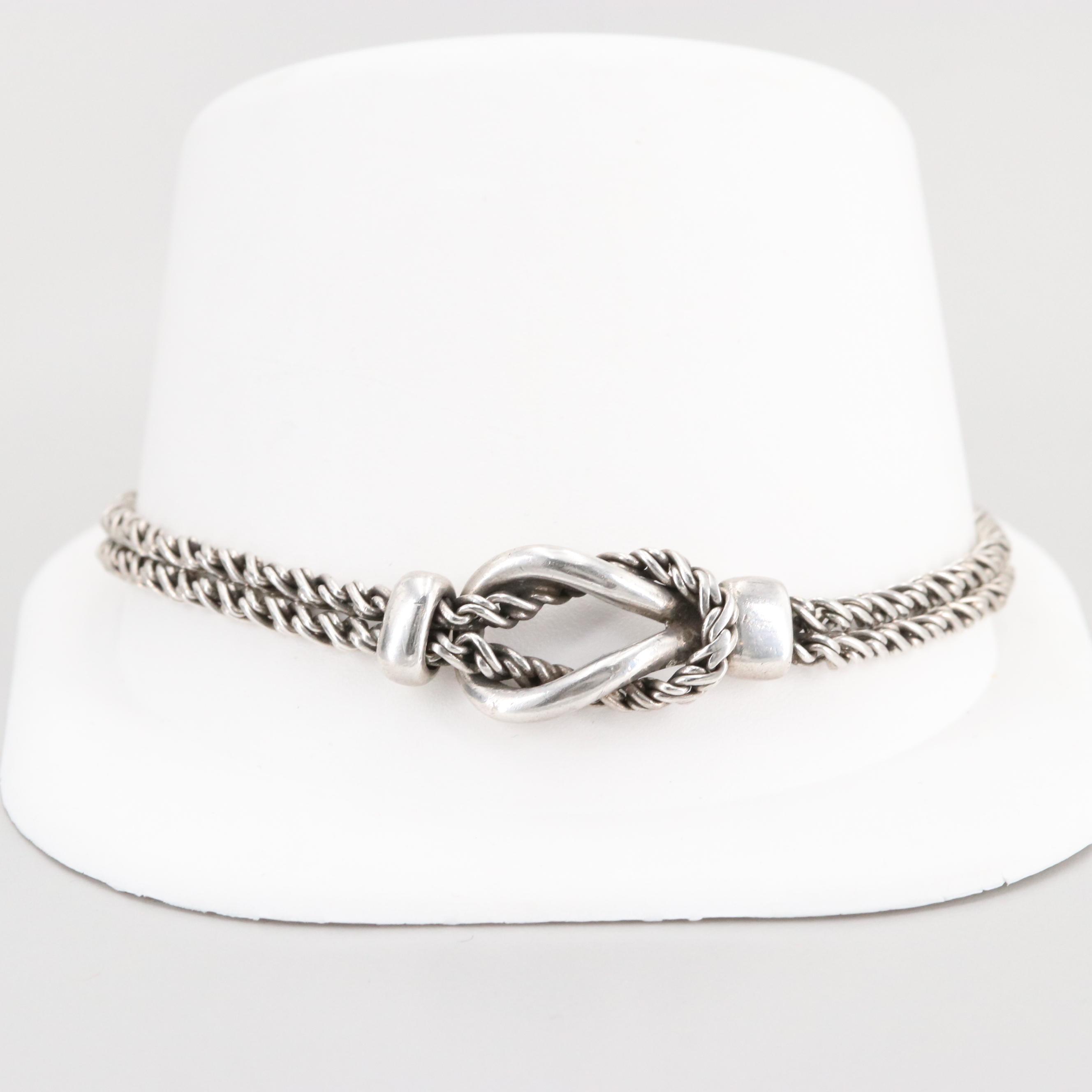Tiffany & Co. Sterling Silver Love Knot Rope Bracelet