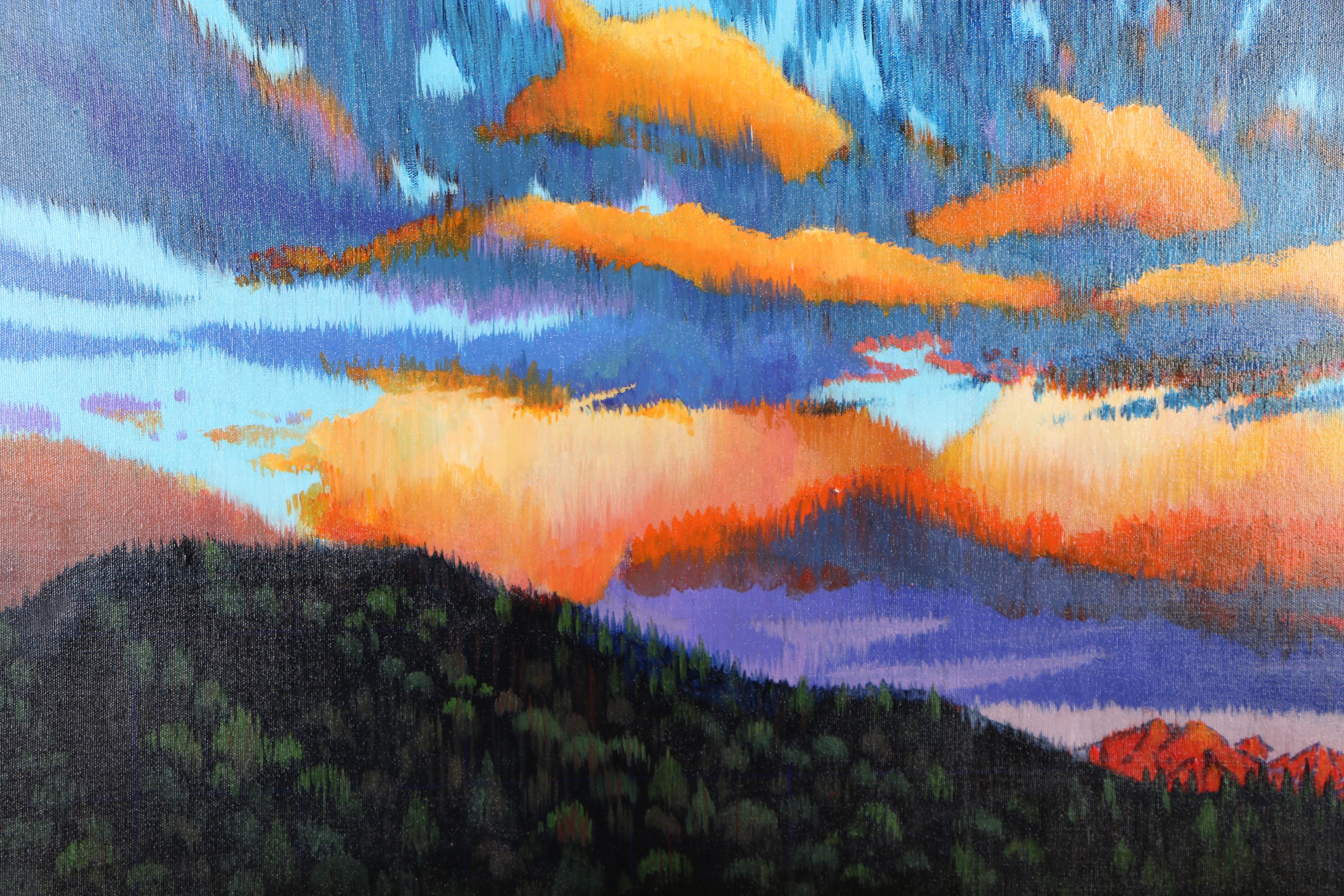 J.C. Hall Lineillist Landscape Acrylic Painting