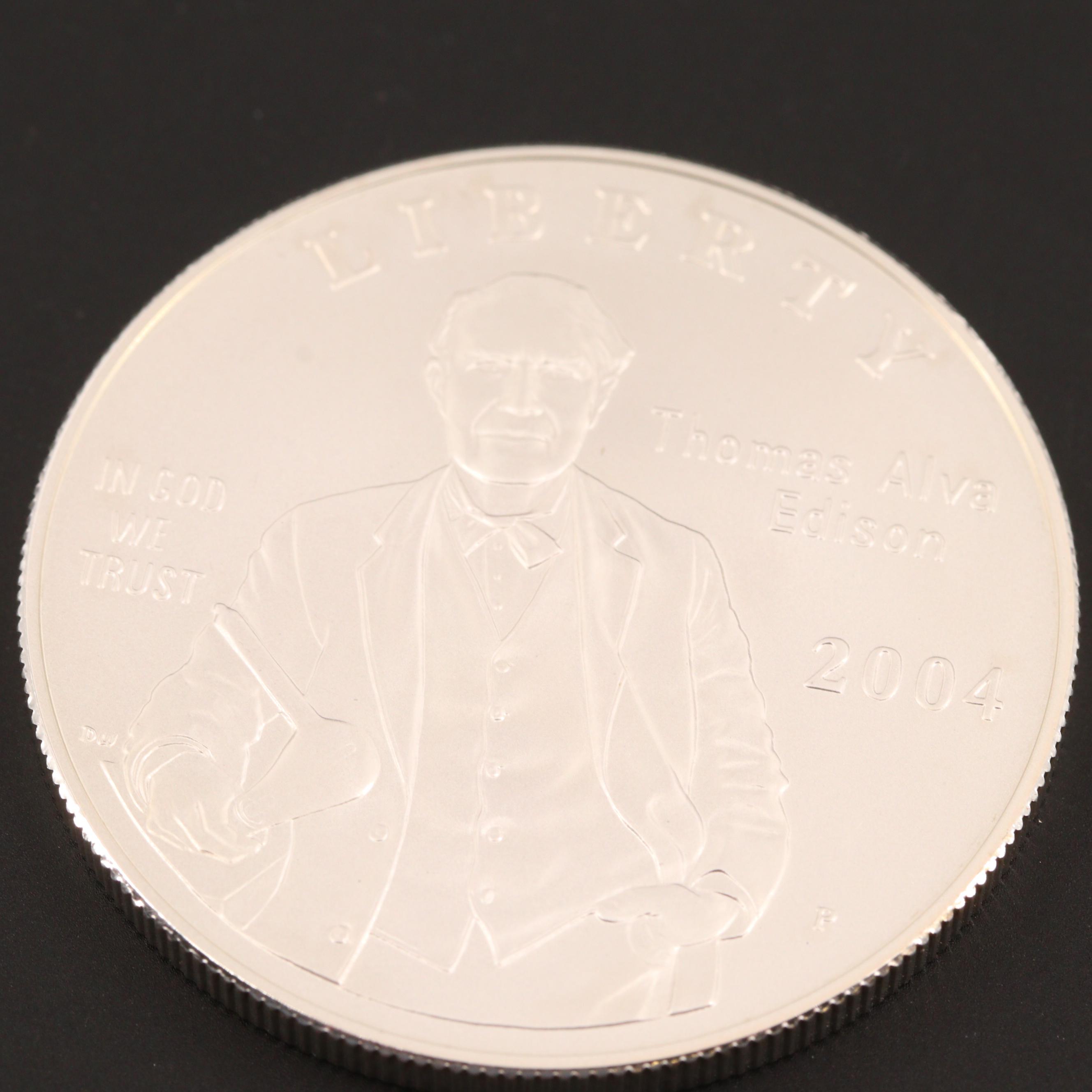 2004-P Thomas Edison Commemorative Silver Dollar U.S. Mint Set