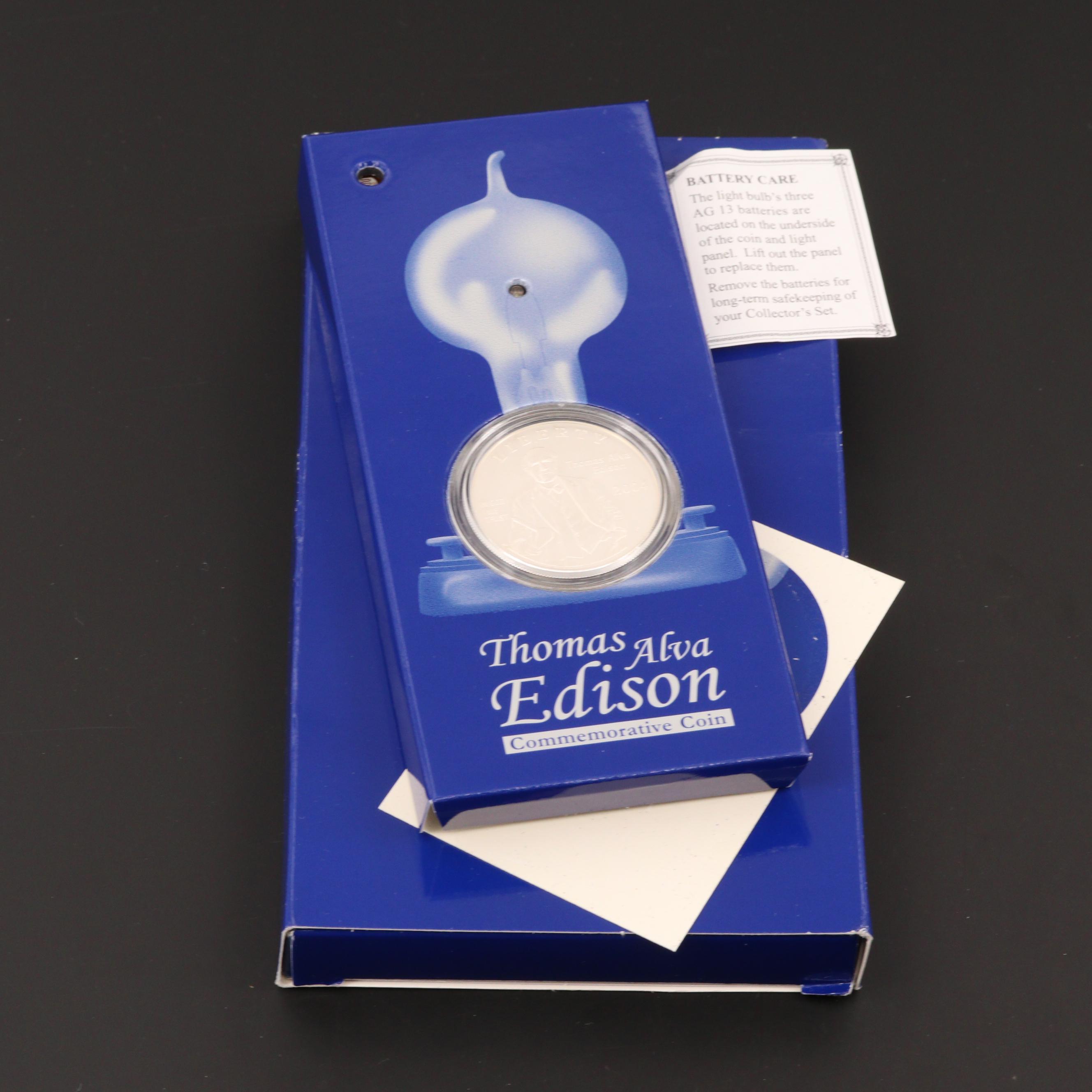 2004-P Thomas Edison Commemorative Silver Dollar U.S. Mint Set