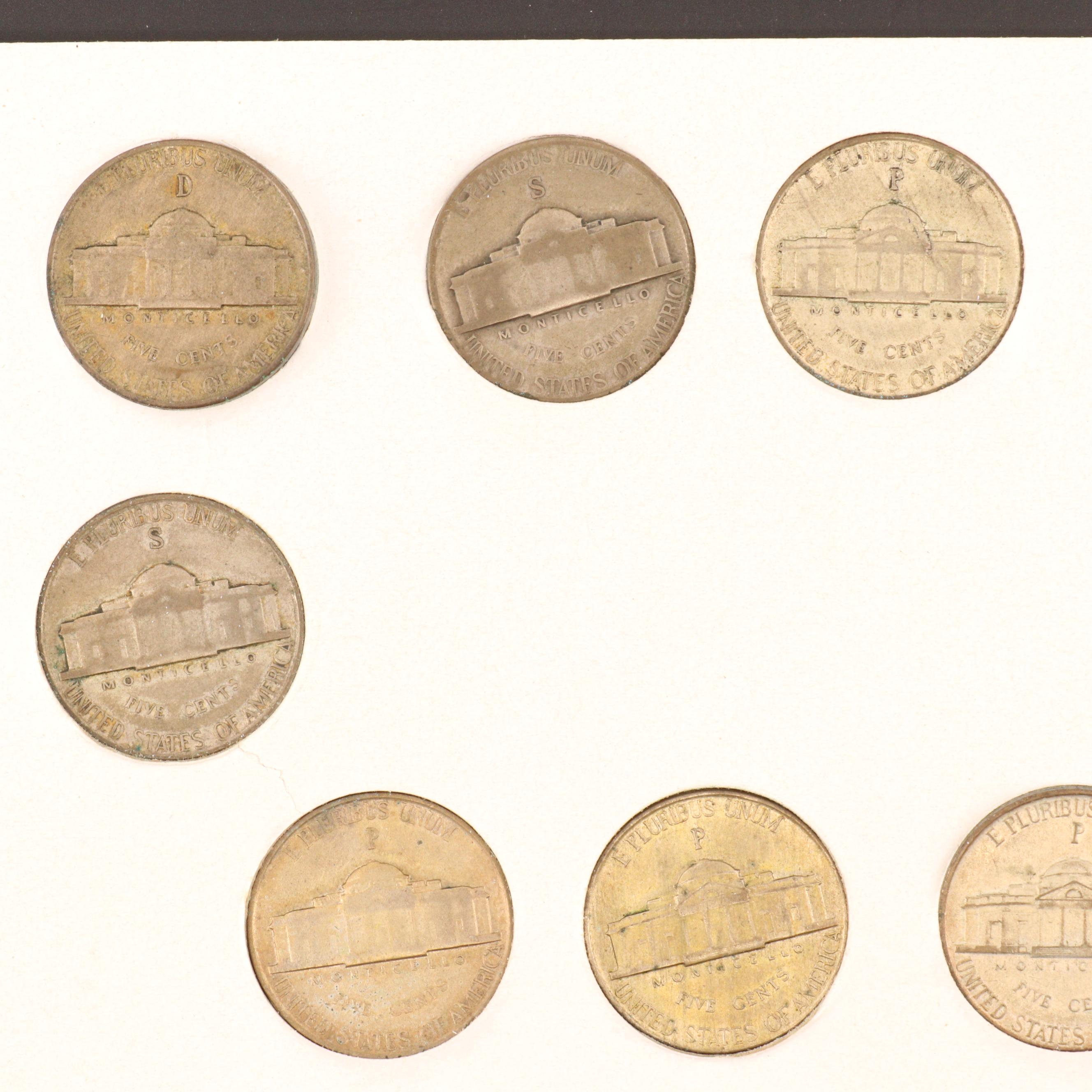 "United States Wartime Silver Nickels" Coin Set