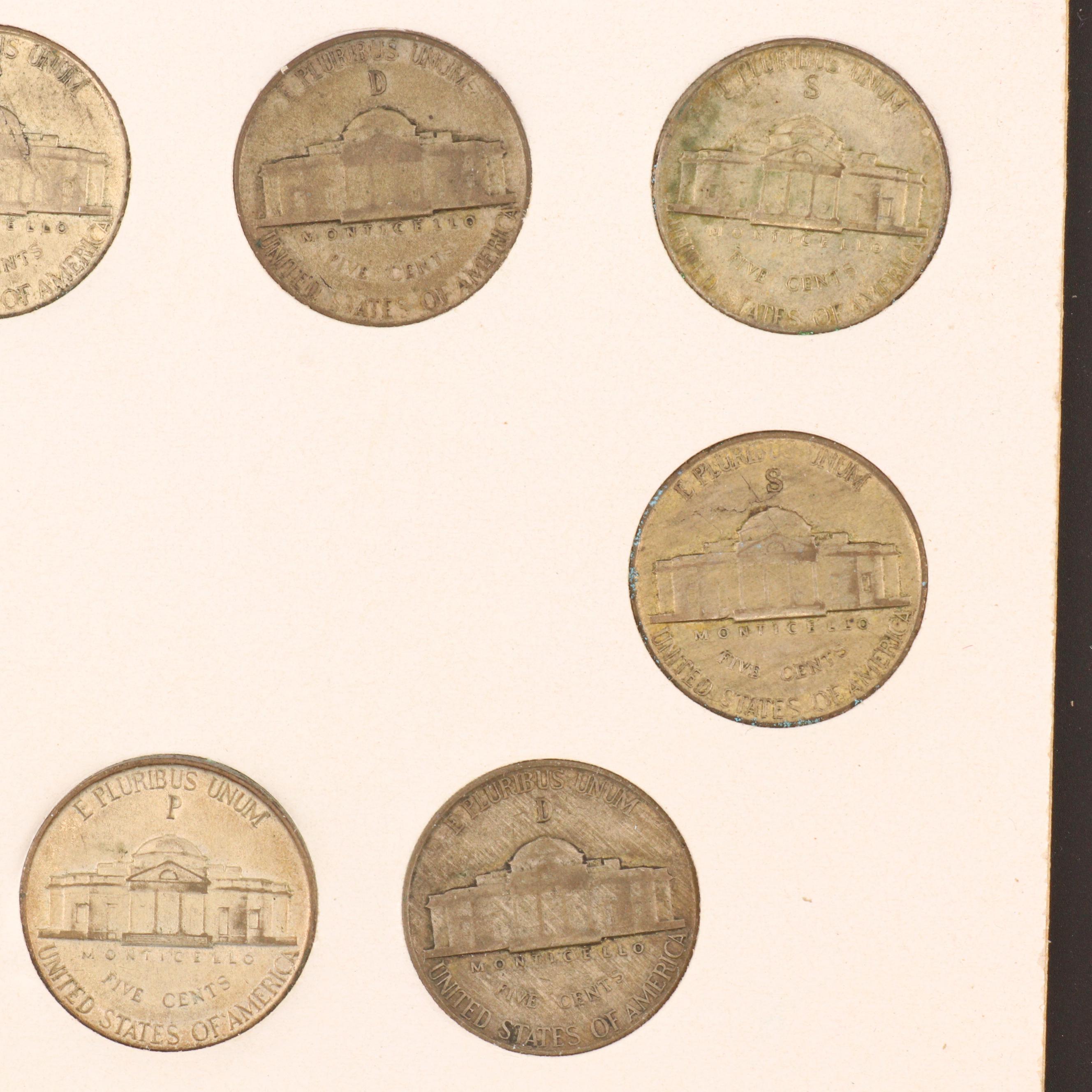 "United States Wartime Silver Nickels" Coin Set