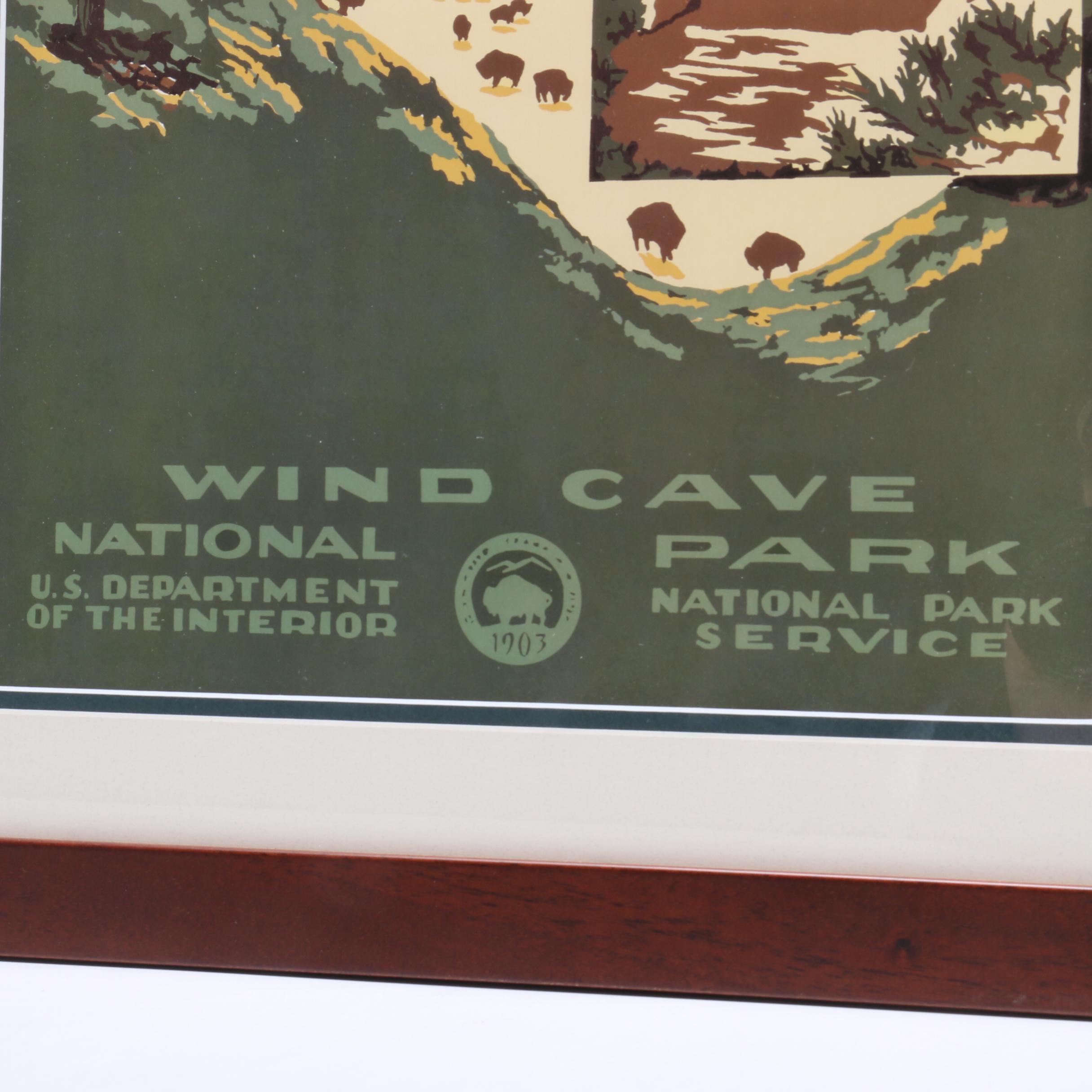 Reproduction after WPA Travel Poster for Wind Cave National Park