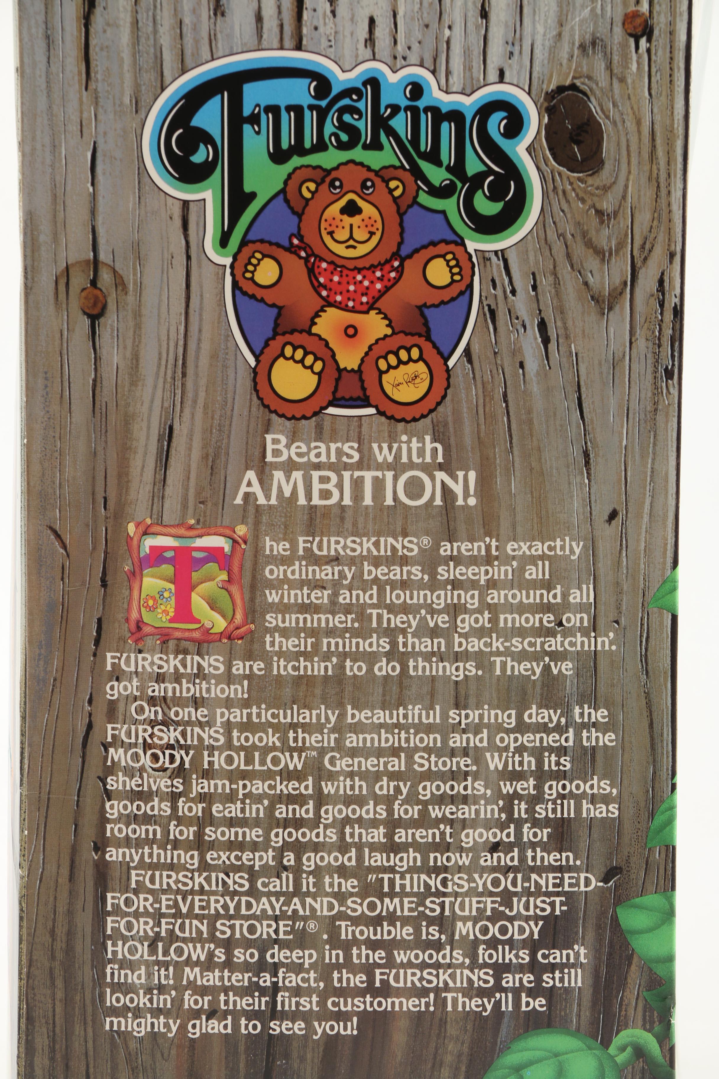 Coleco "Furskins" Bears including "Hattie", "Bubba" and others, 1980s