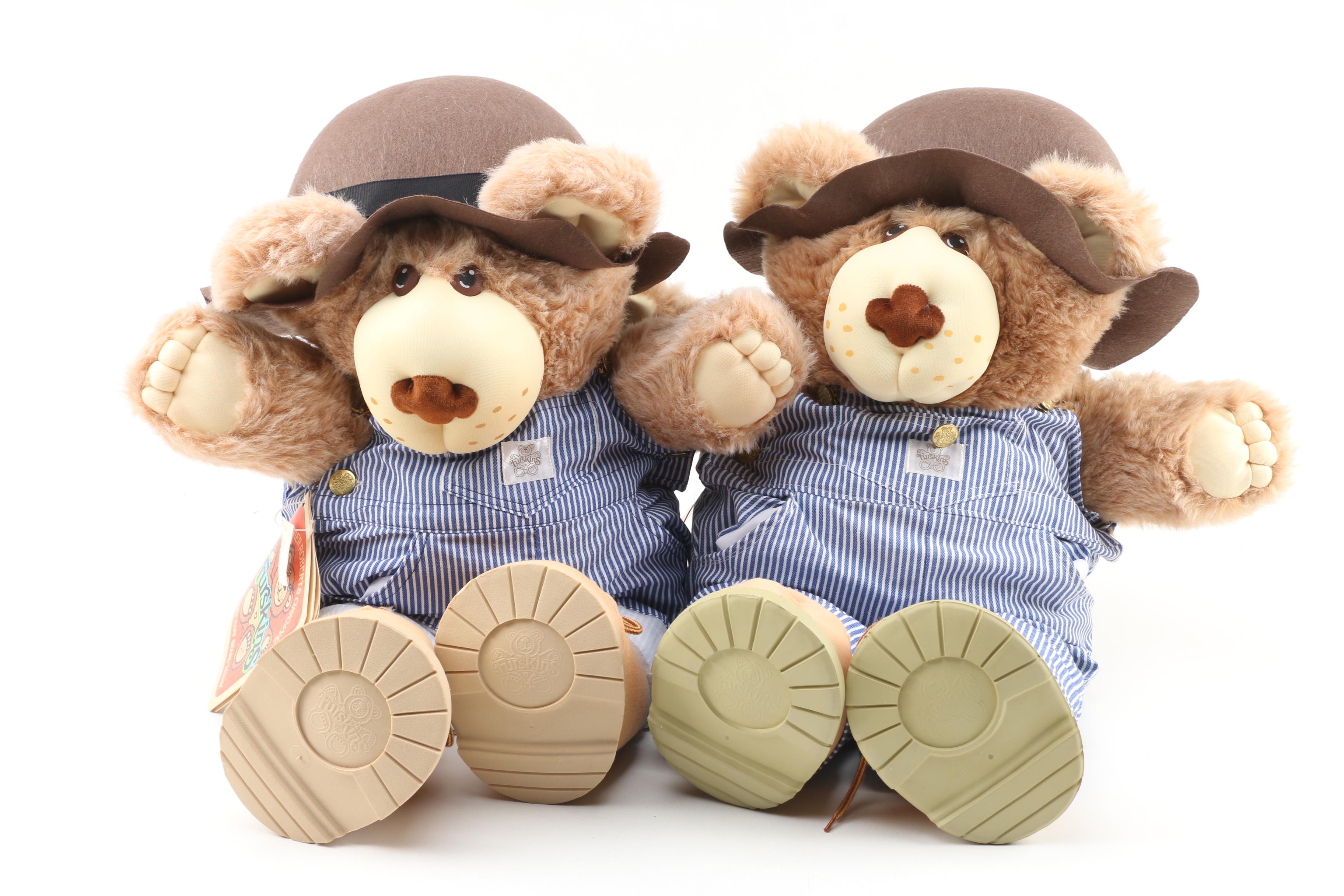 Coleco "Furskins" Bears including "Hattie", "Bubba" and others, 1980s