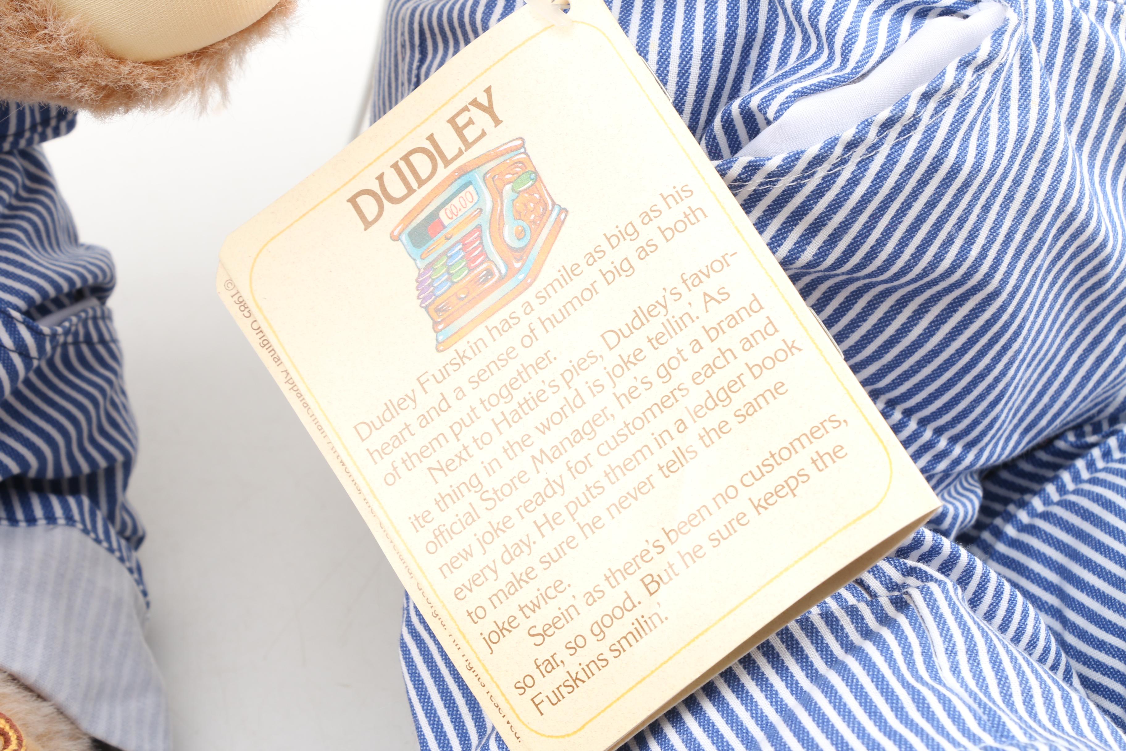 Coleco "Furskins" Bears including "Hattie", "Bubba" and others, 1980s