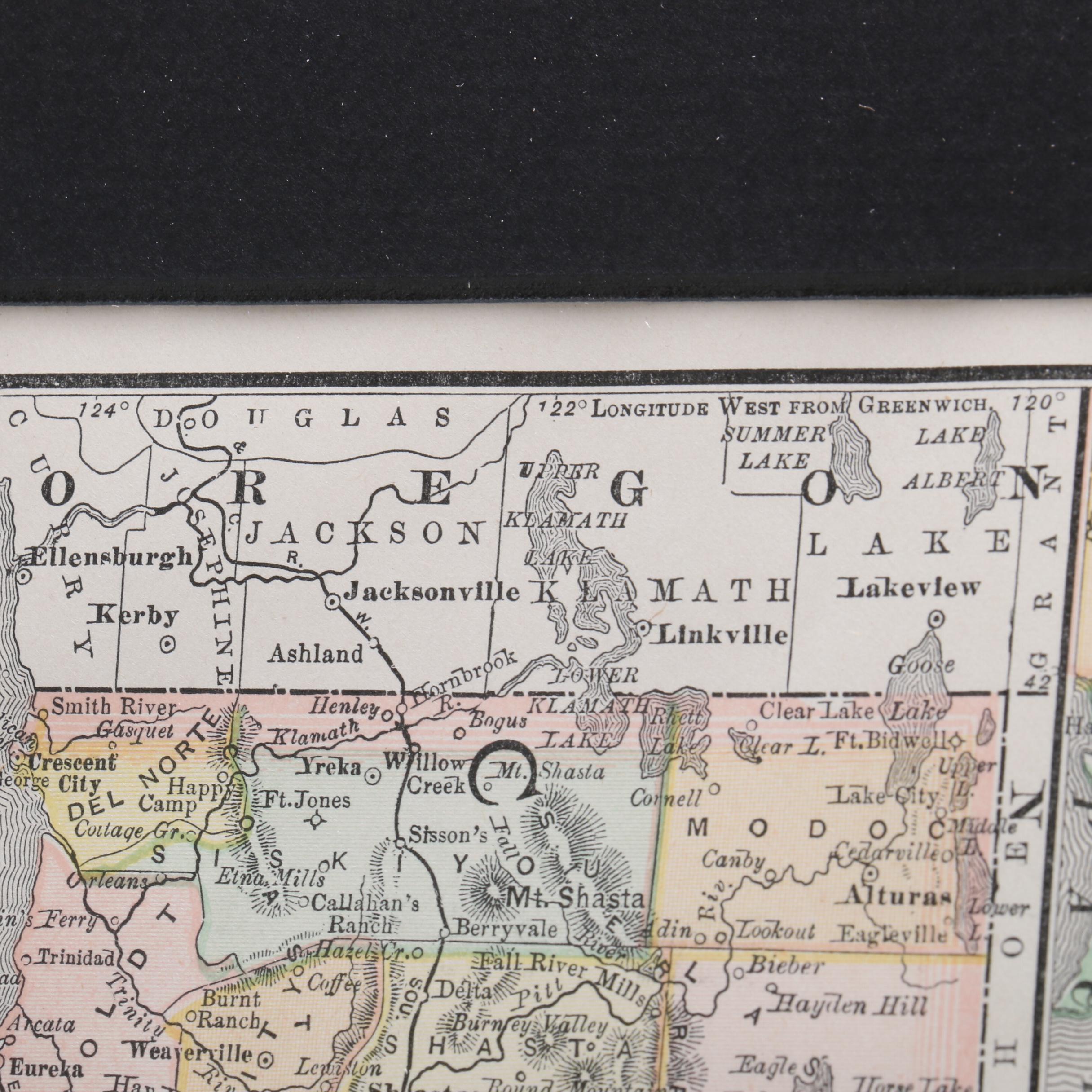 Antique Rand McNally Map of California