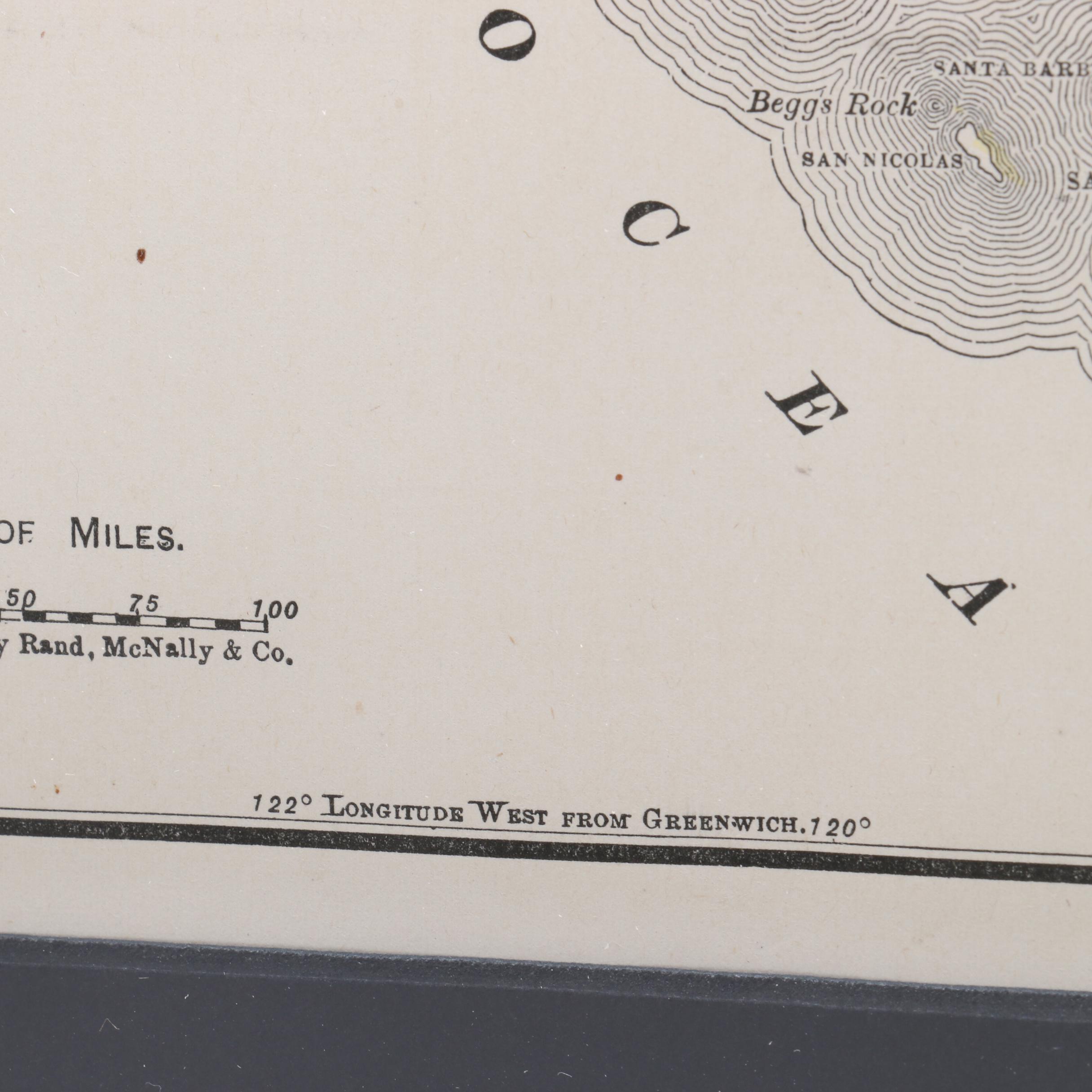 Antique Rand McNally Map of California