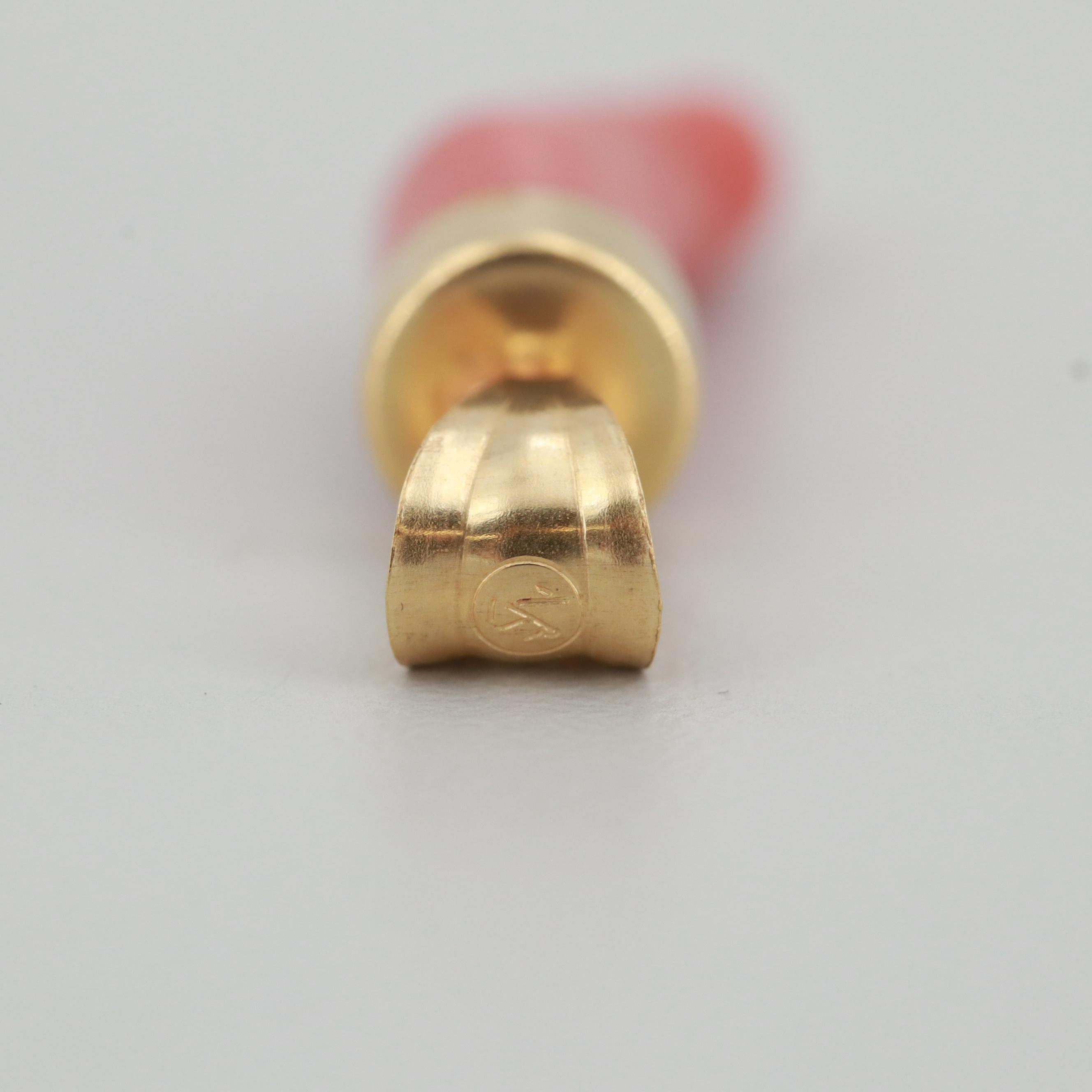 18K Yellow Gold Coral Cornicello Pendant