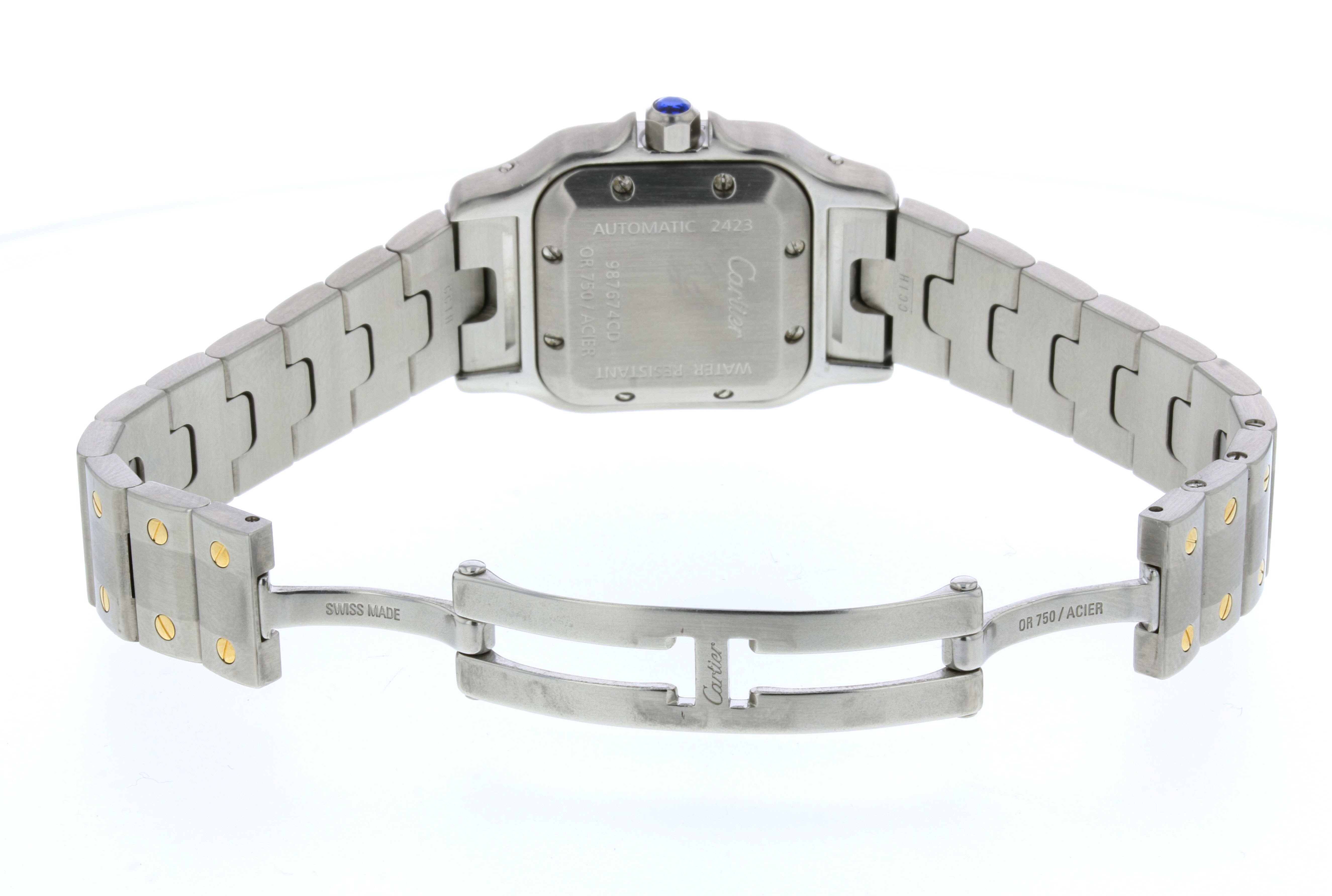 Cartier "Santos" 18K Yellow Gold Accented Stainless Steel Watch