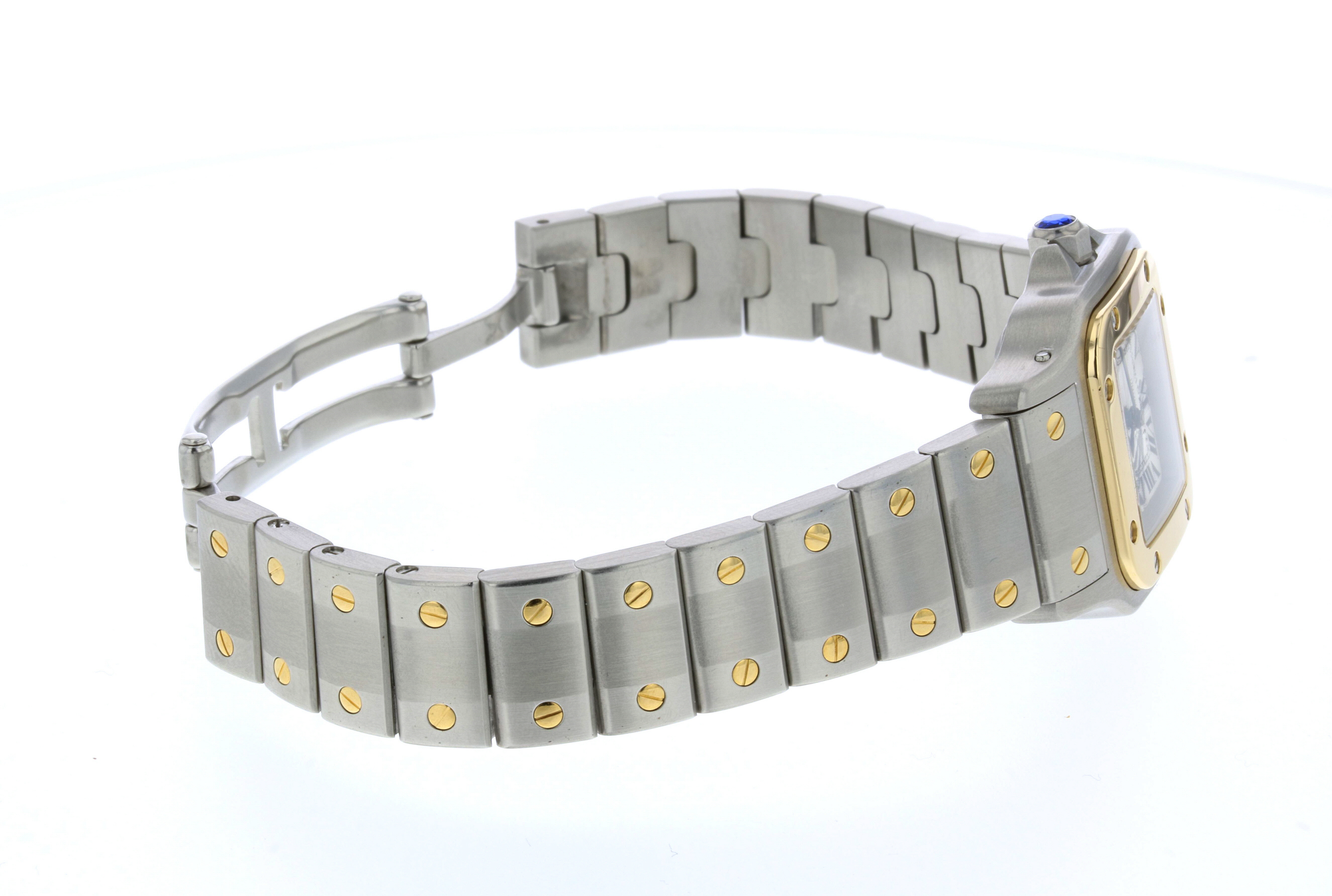 Cartier "Santos" 18K Yellow Gold Accented Stainless Steel Watch