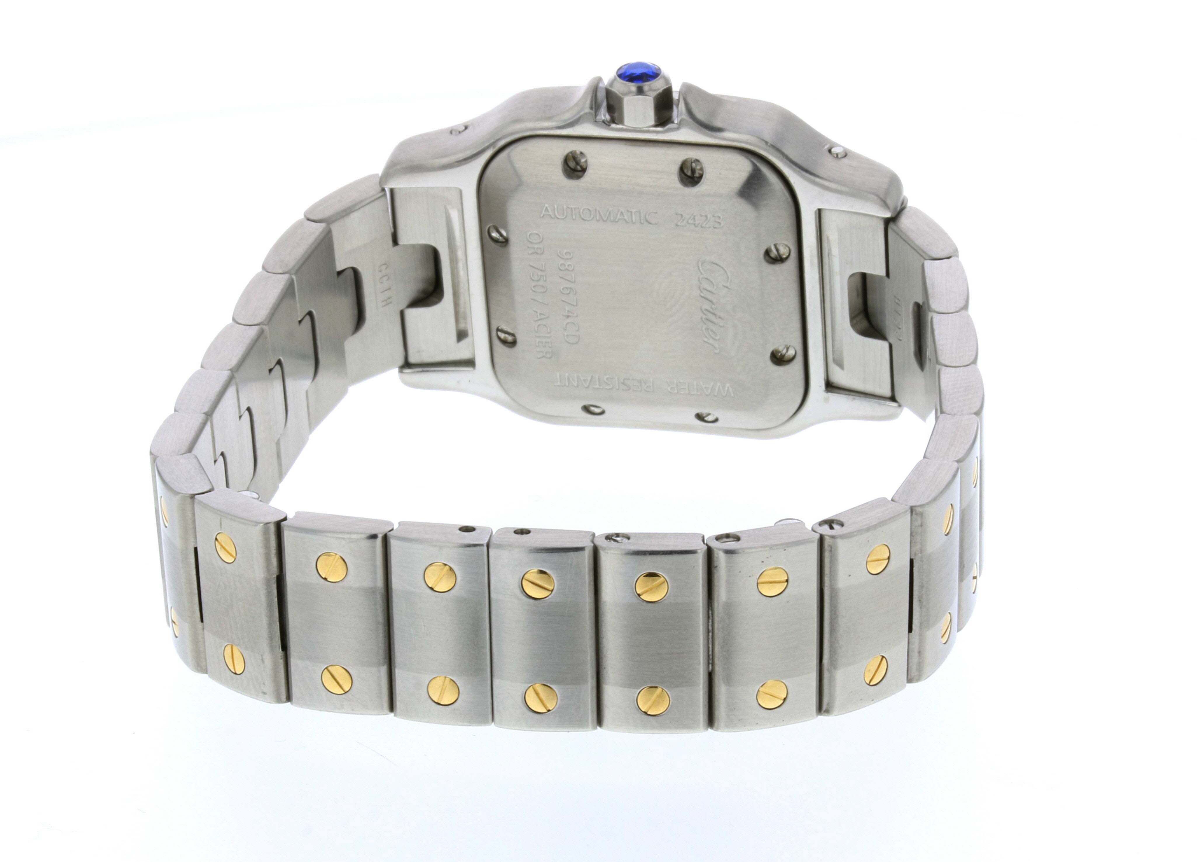 Cartier "Santos" 18K Yellow Gold Accented Stainless Steel Watch