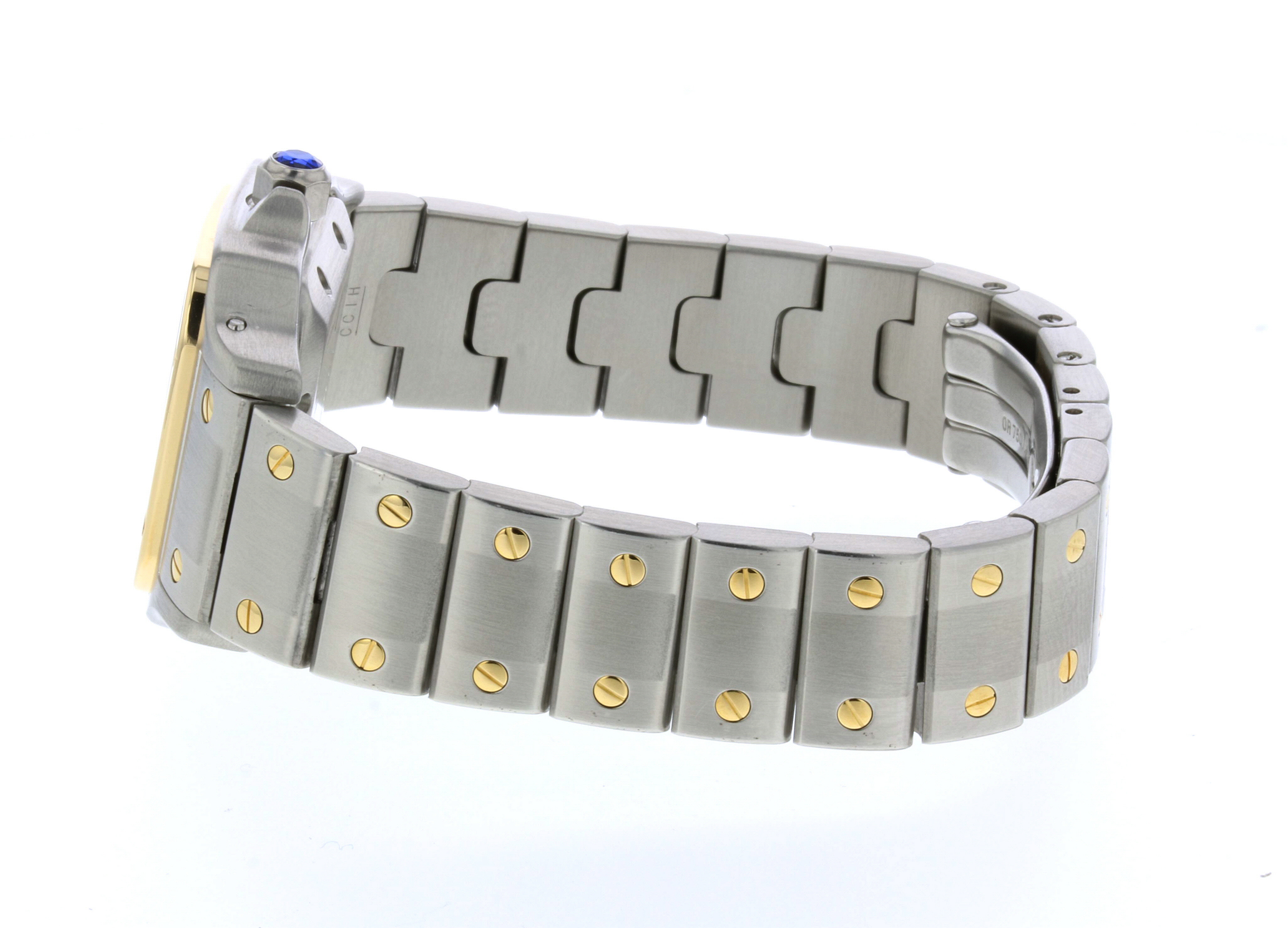 Cartier "Santos" 18K Yellow Gold Accented Stainless Steel Watch