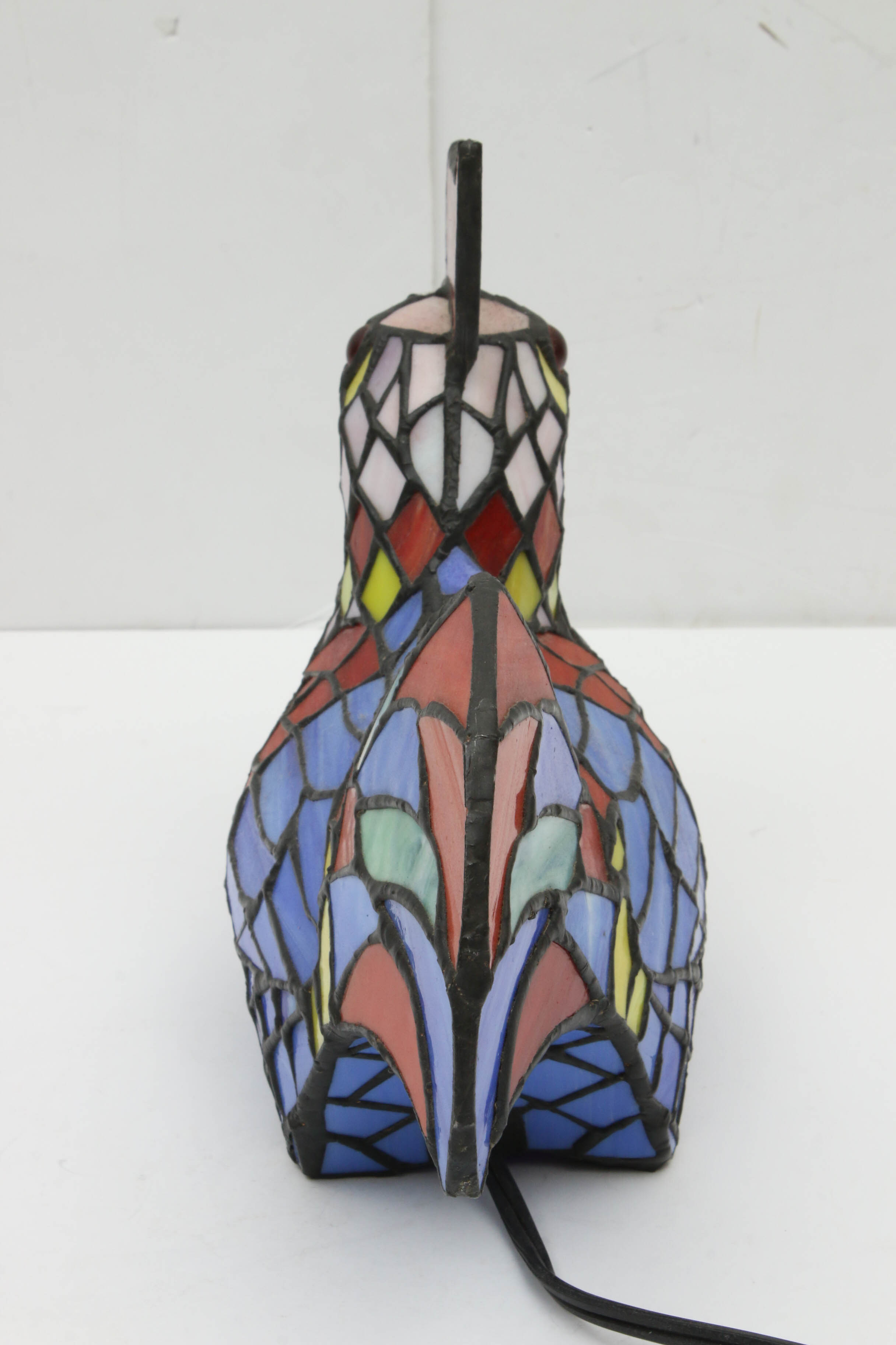Contemporary Stained Glass Rooster Lamp