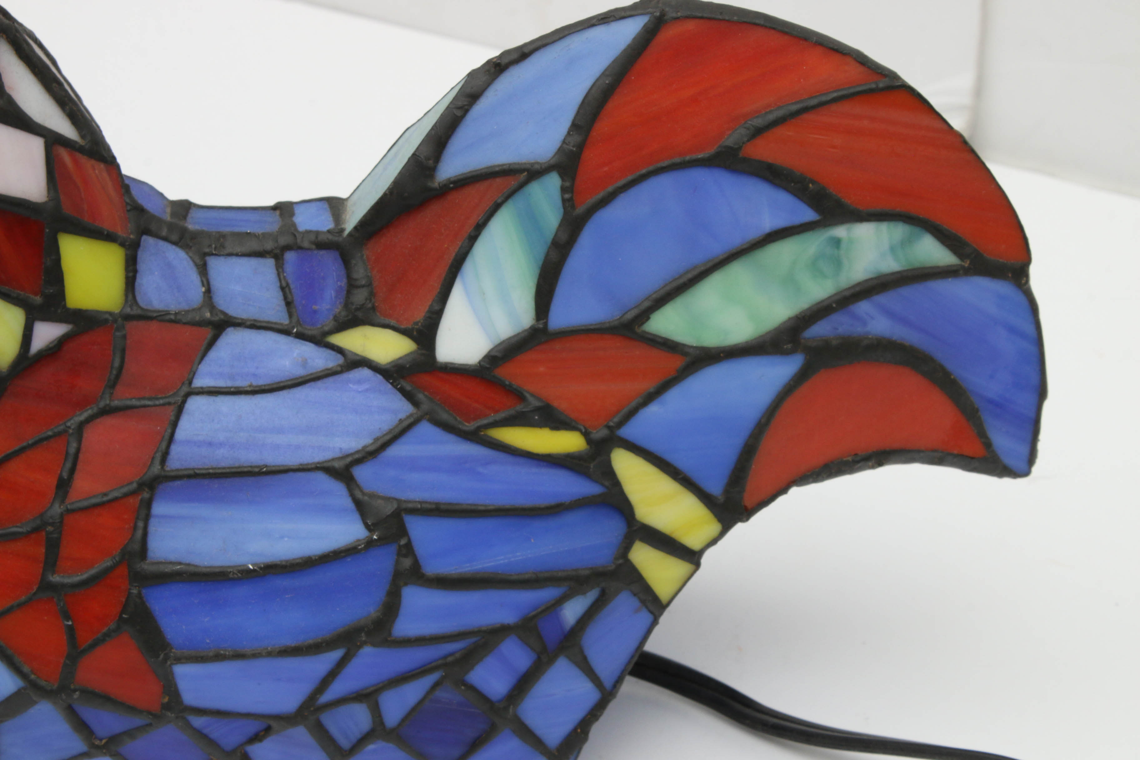 Contemporary Stained Glass Rooster Lamp