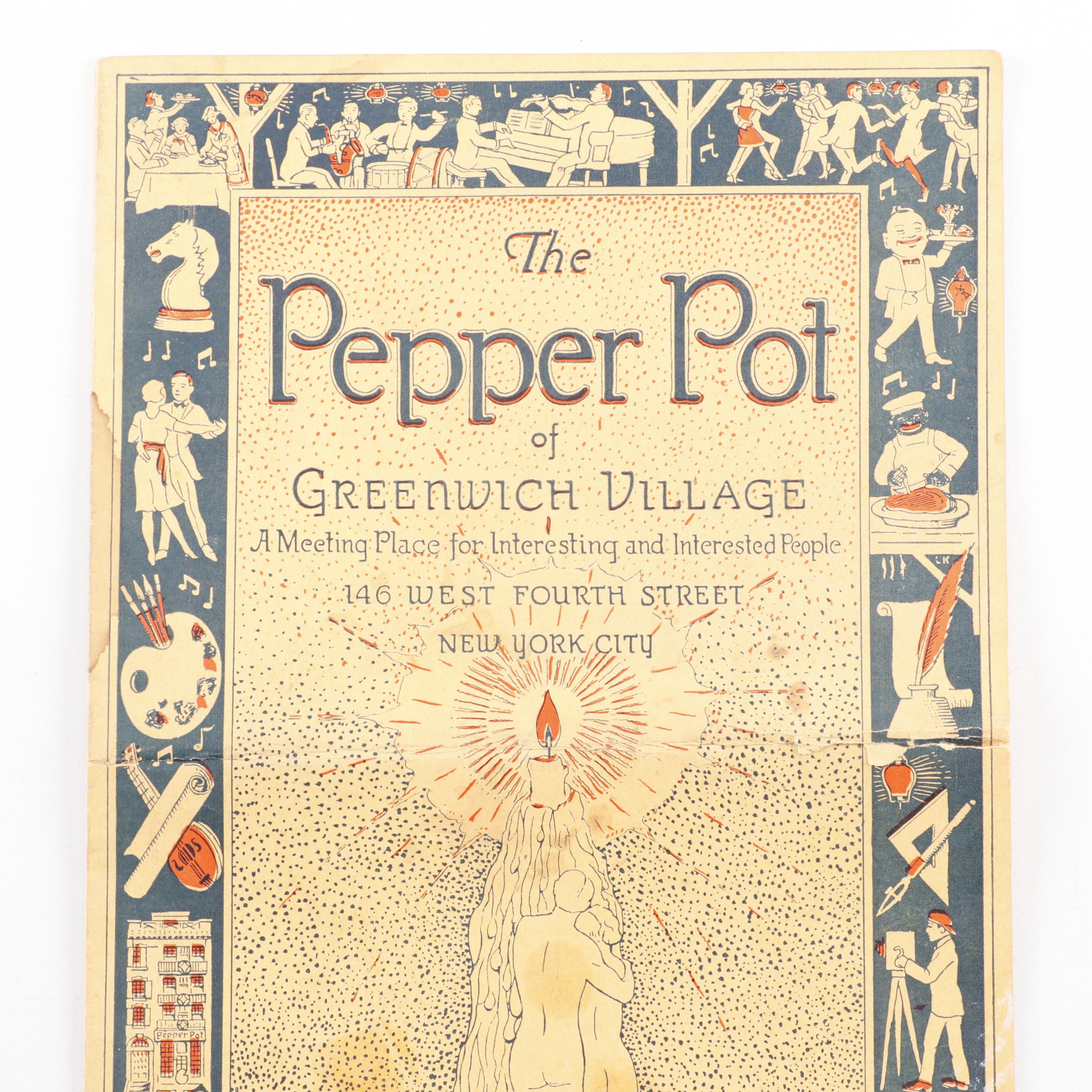 "The Pepper Pot" Art Deco Menu