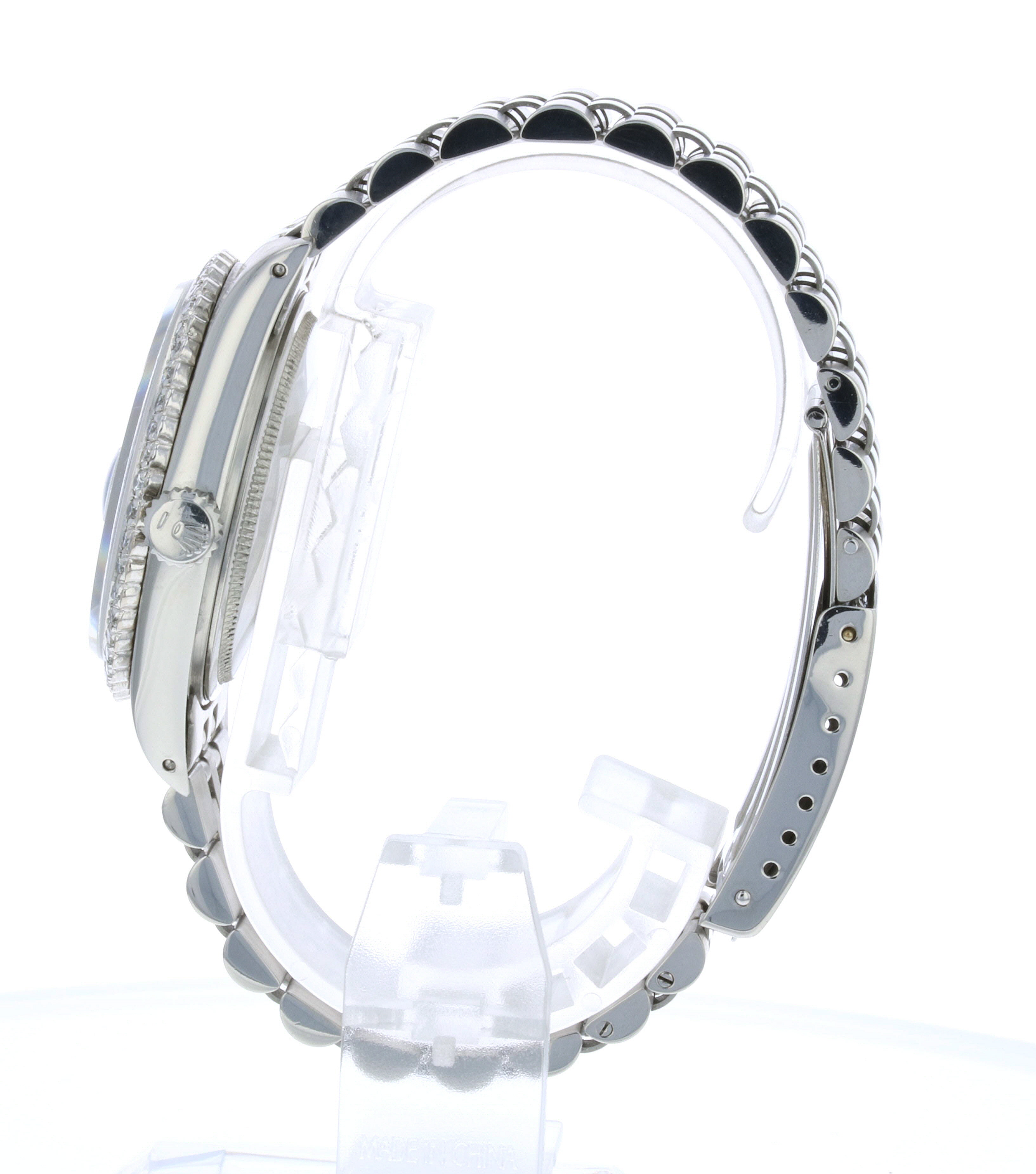 Vintage Rolex Oyster Perpetual 14K White Gold Diamond Stainless Steel Watch