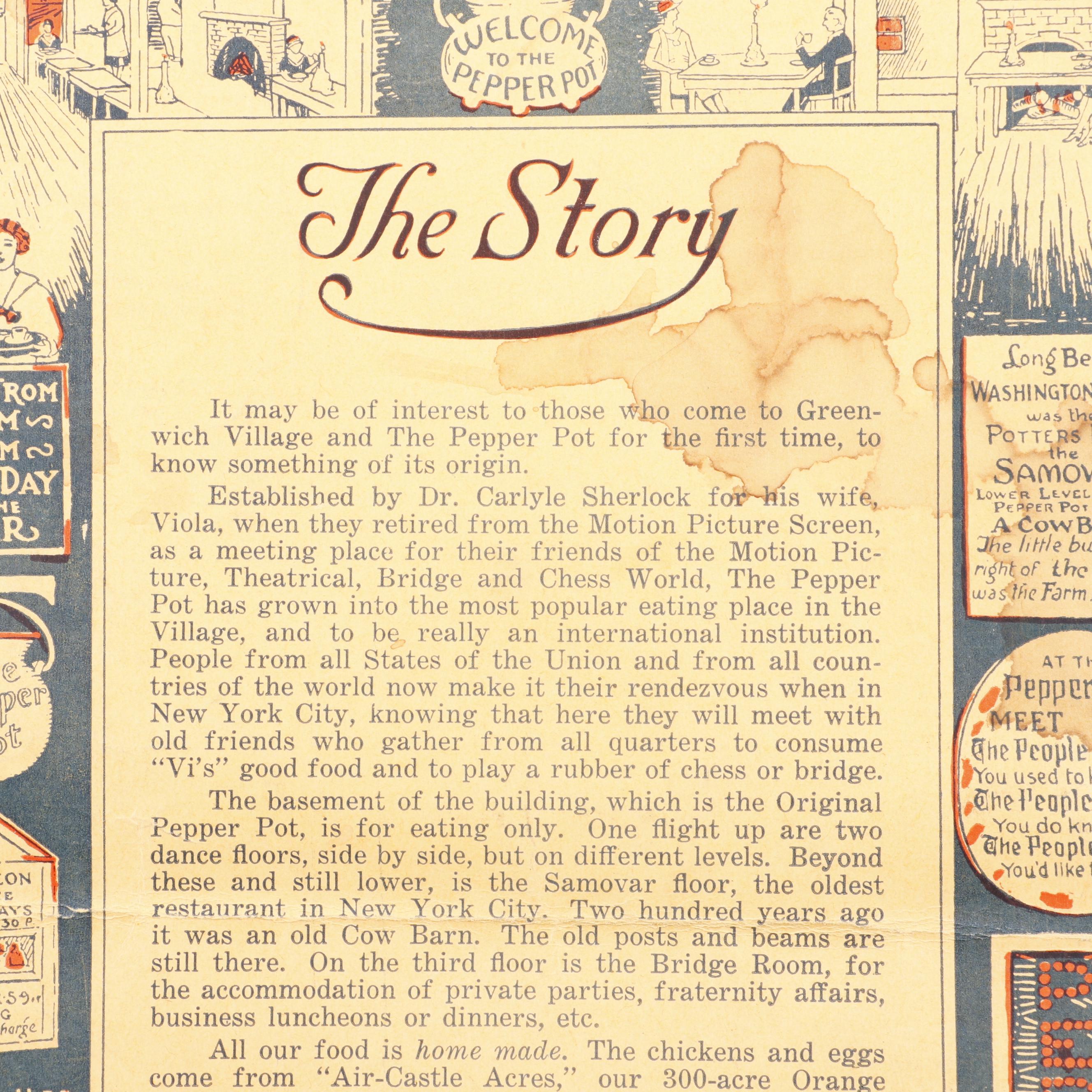 "The Pepper Pot" Art Deco Menu