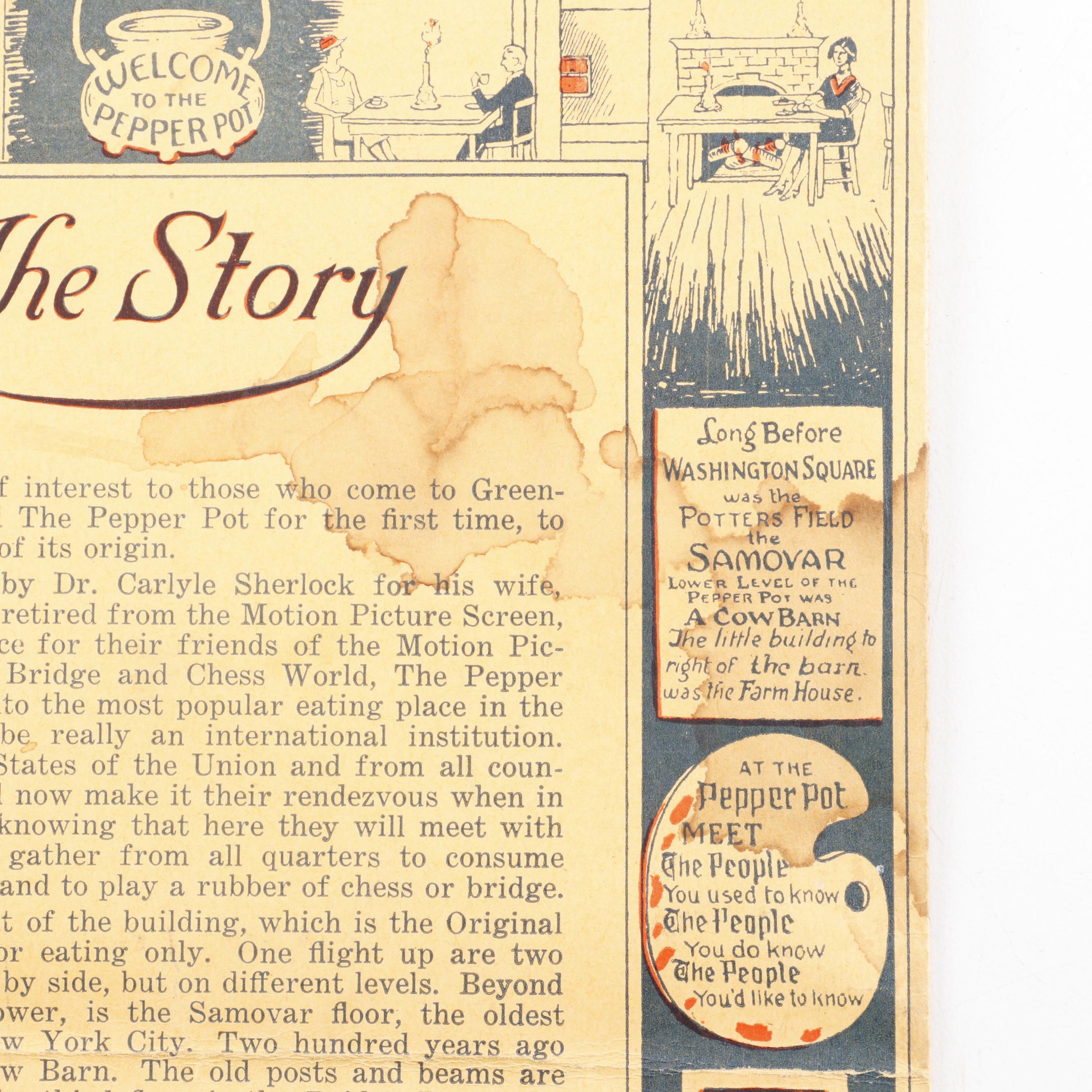 "The Pepper Pot" Art Deco Menu