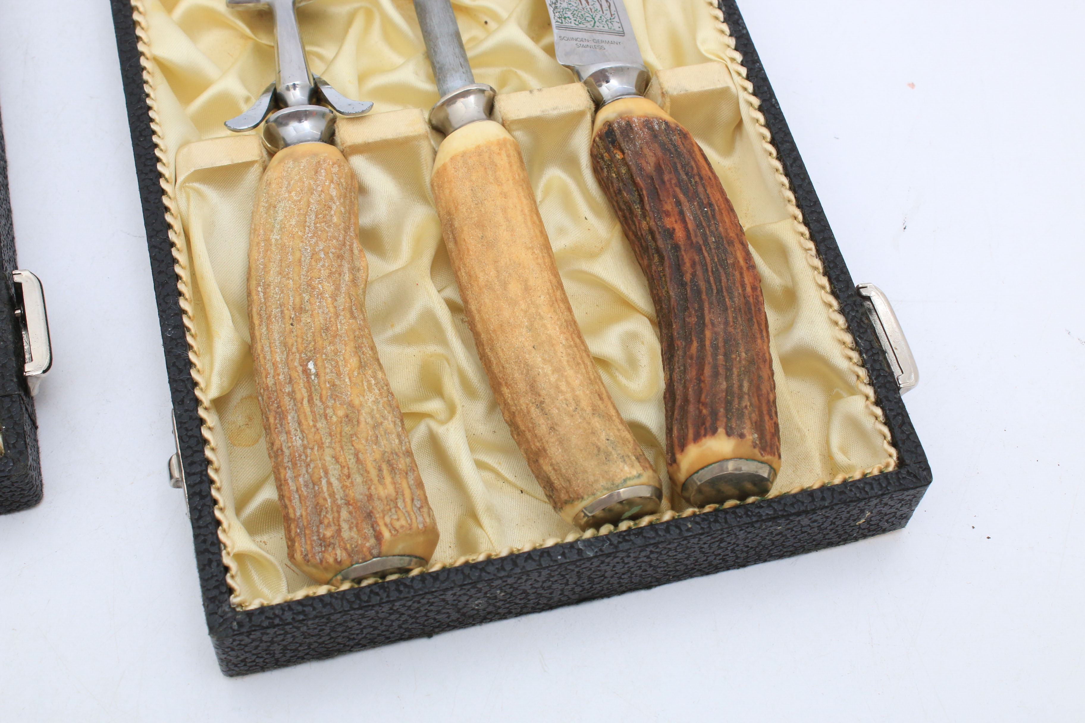 Anton Wingen Solingen Germany Rostfrei Steak Knives and Carving Set