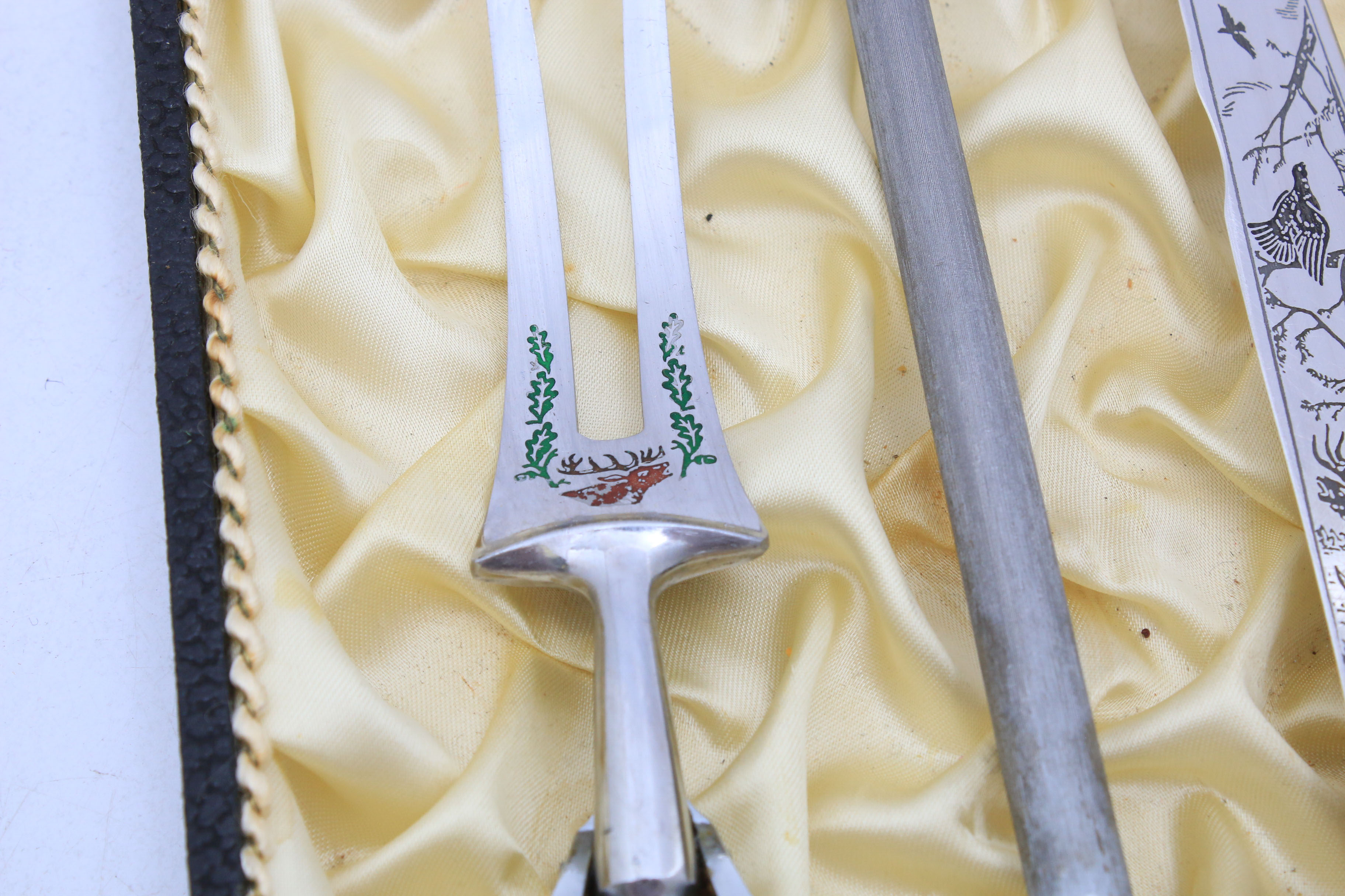 Anton Wingen Solingen Germany Rostfrei Steak Knives and Carving Set